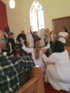 Game vessels of the Spirit. The gent just to the left of the pulpit was the one riding his bike naked down Main Street.