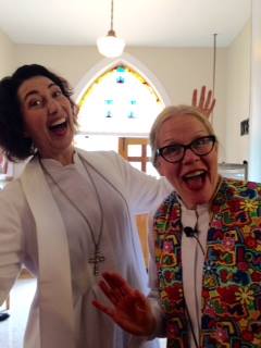 Kindred souls Laura Gentry and Jane Voigts both managed and delighted in Ascension Day chaos.