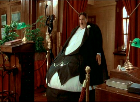 You are invited to imagine what happens when the Fattest Man in the world sits down in this fancy restaurant and starts eating food.