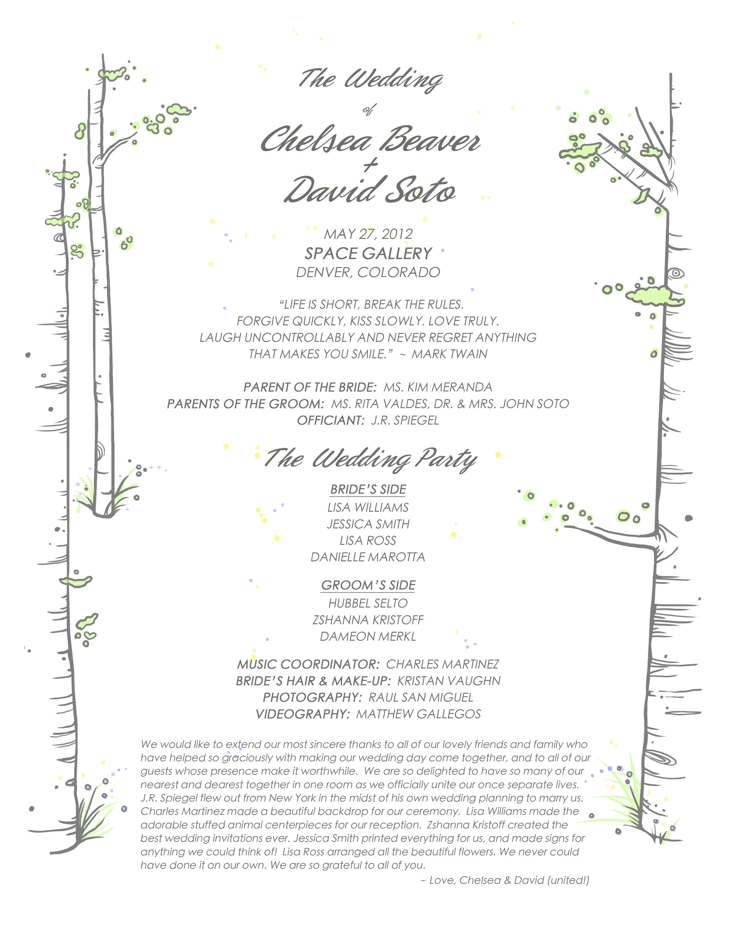 Program - Soto Wedding