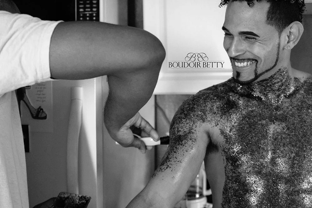 I had them take turns applying glitter to each other. 