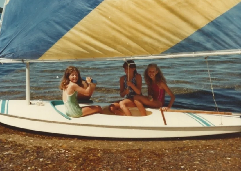 Sailing a Sunfish at the Club-late 1970's.