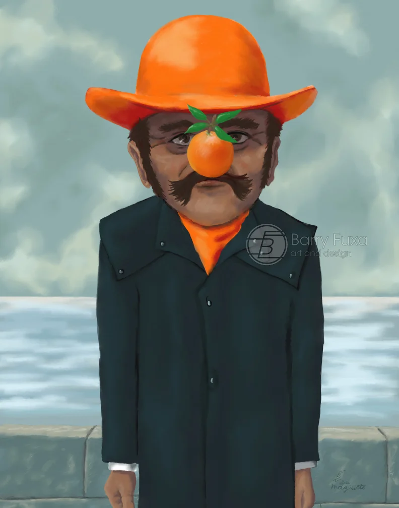 Surrealist Pete - in the style of Rene Magritte