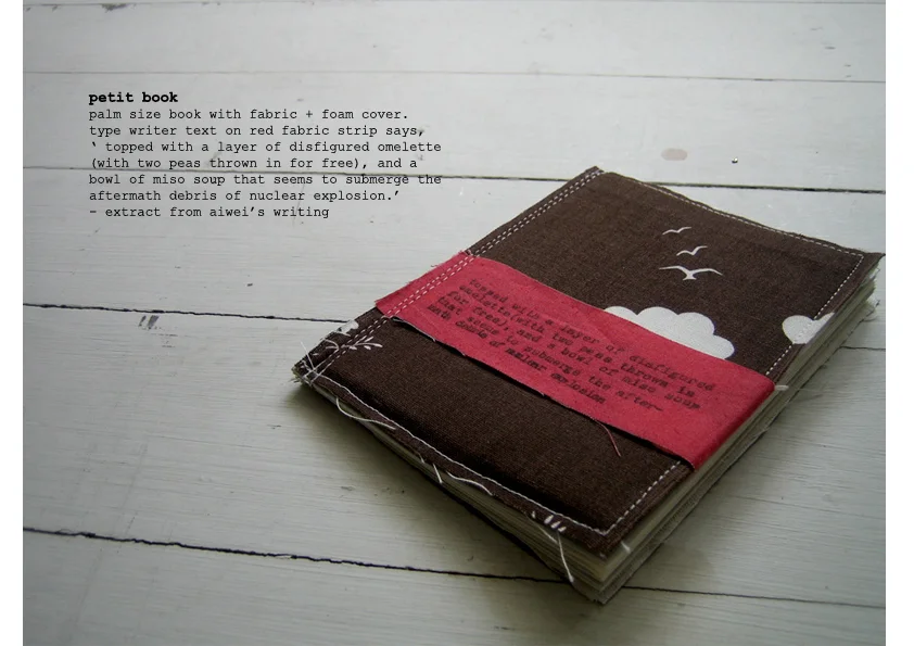 Fabric cover book design.