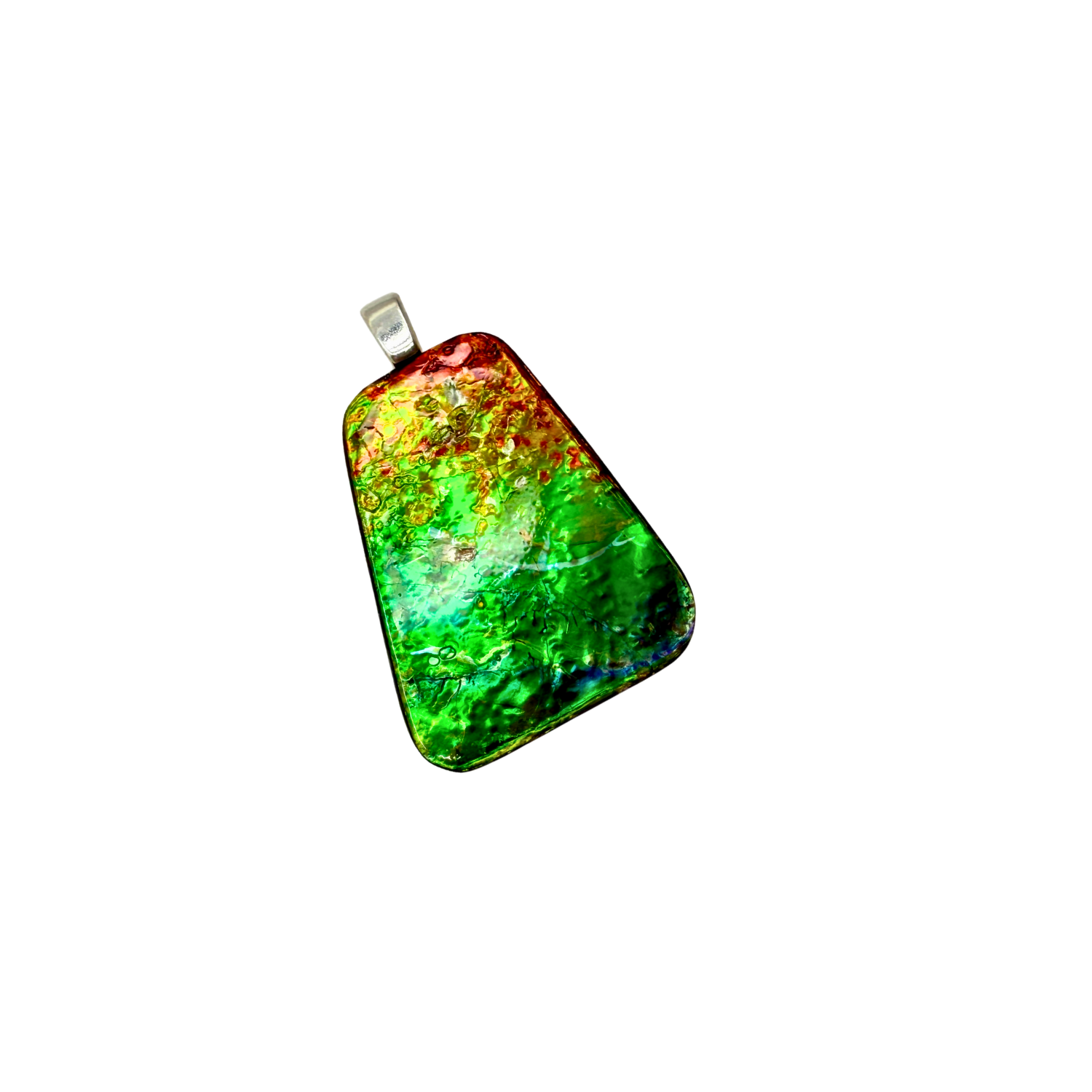 AA Grade Freeform Sterling Silver Ammolite Pendant