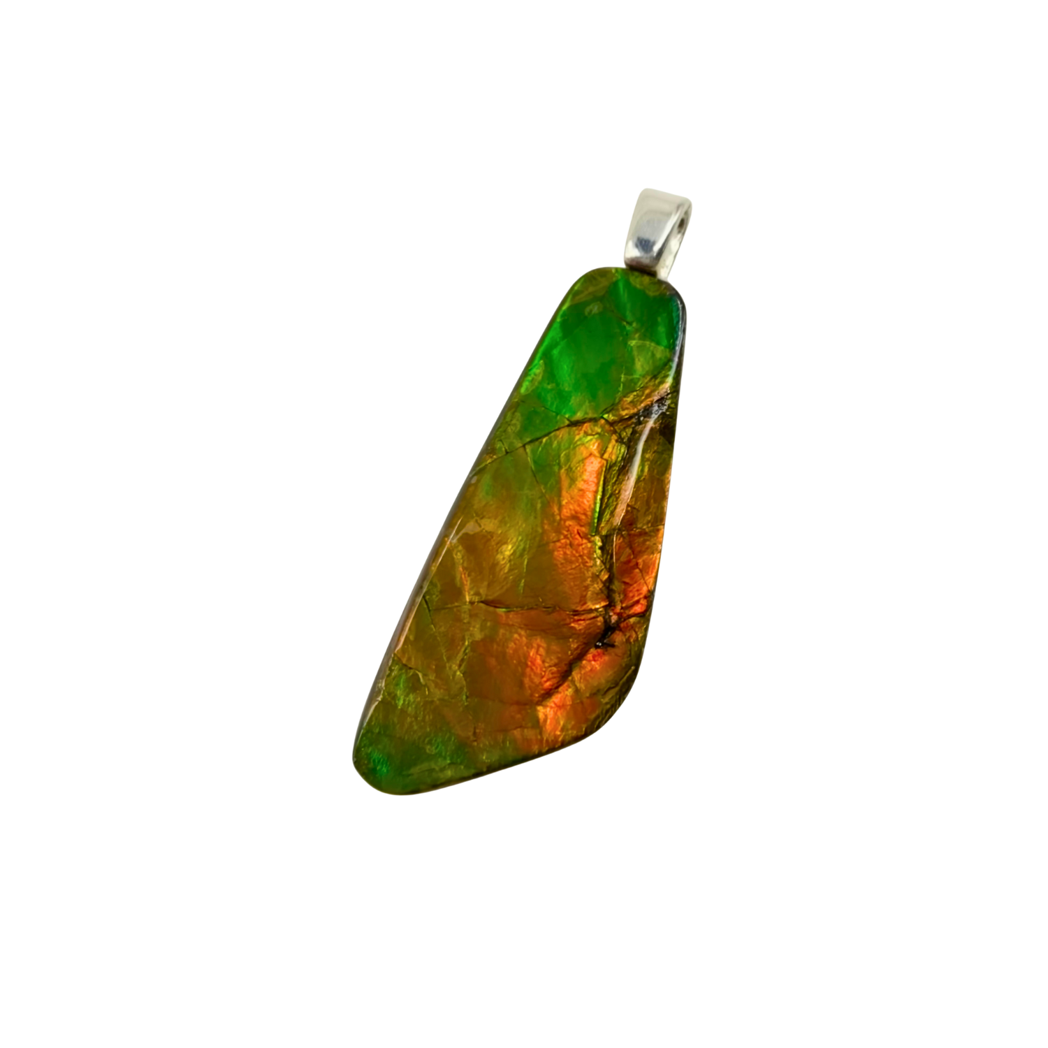A+ Grade Sterling Silver Ammolite Pendant