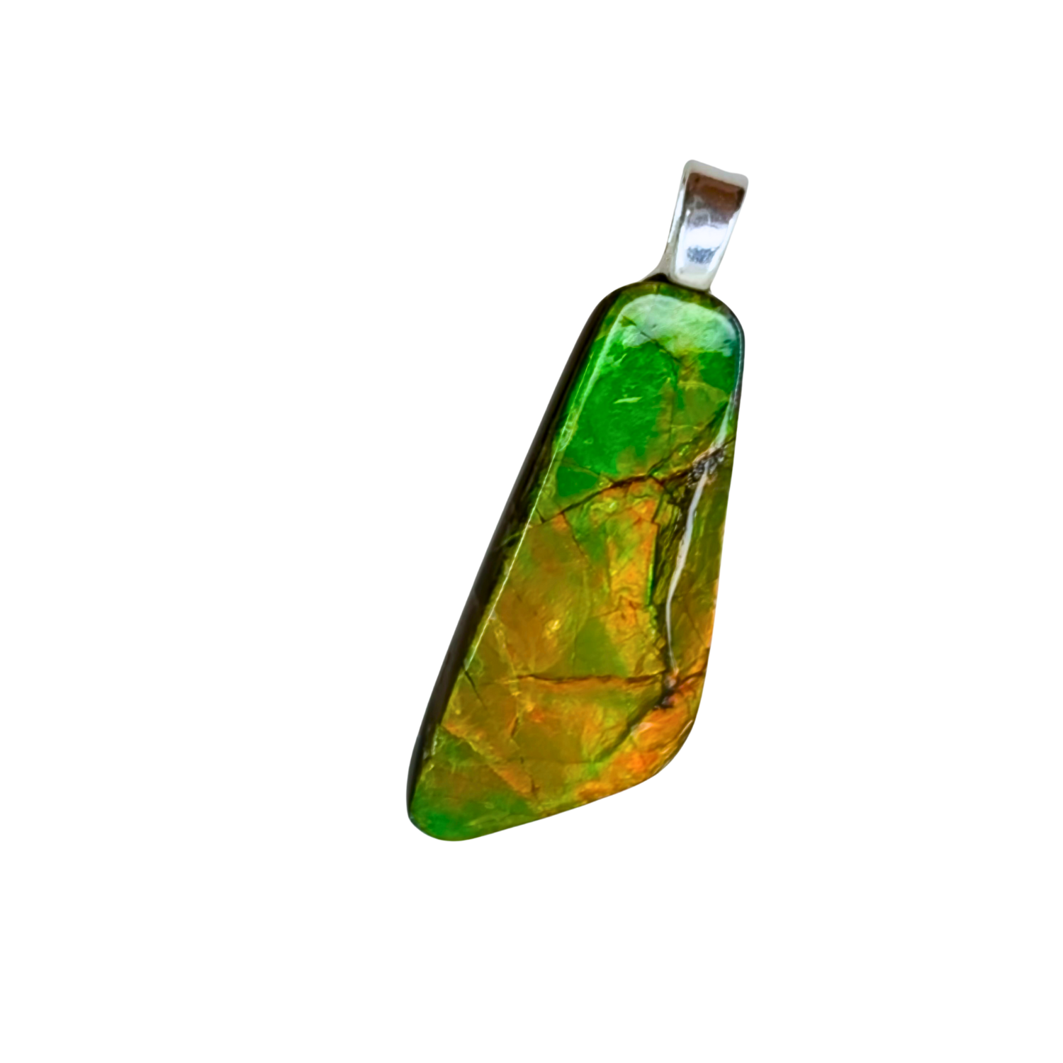 A+ Grade Sterling Silver Ammolite Pendant