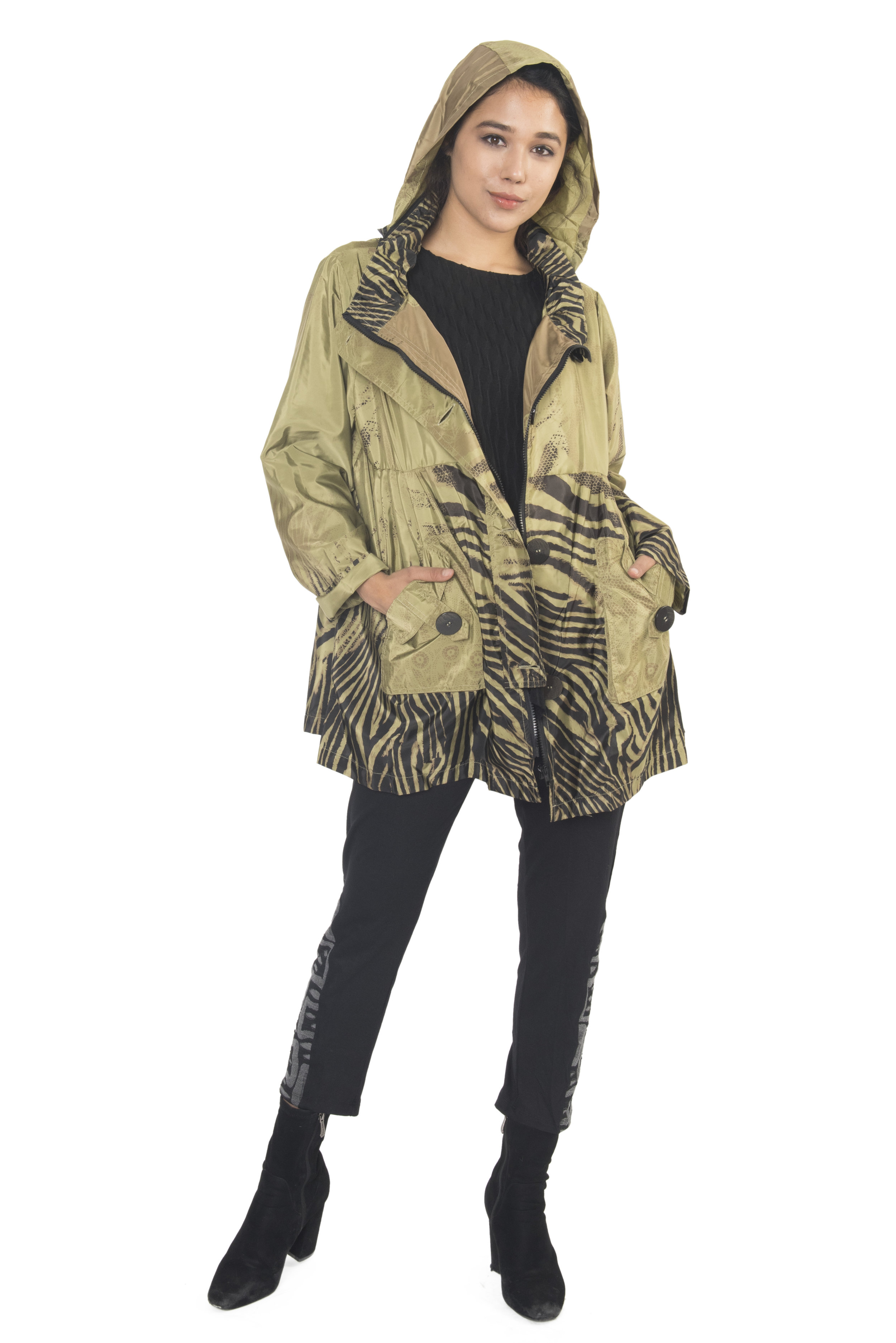 JP2 Jacket Hood Water Resistant Lime/AN