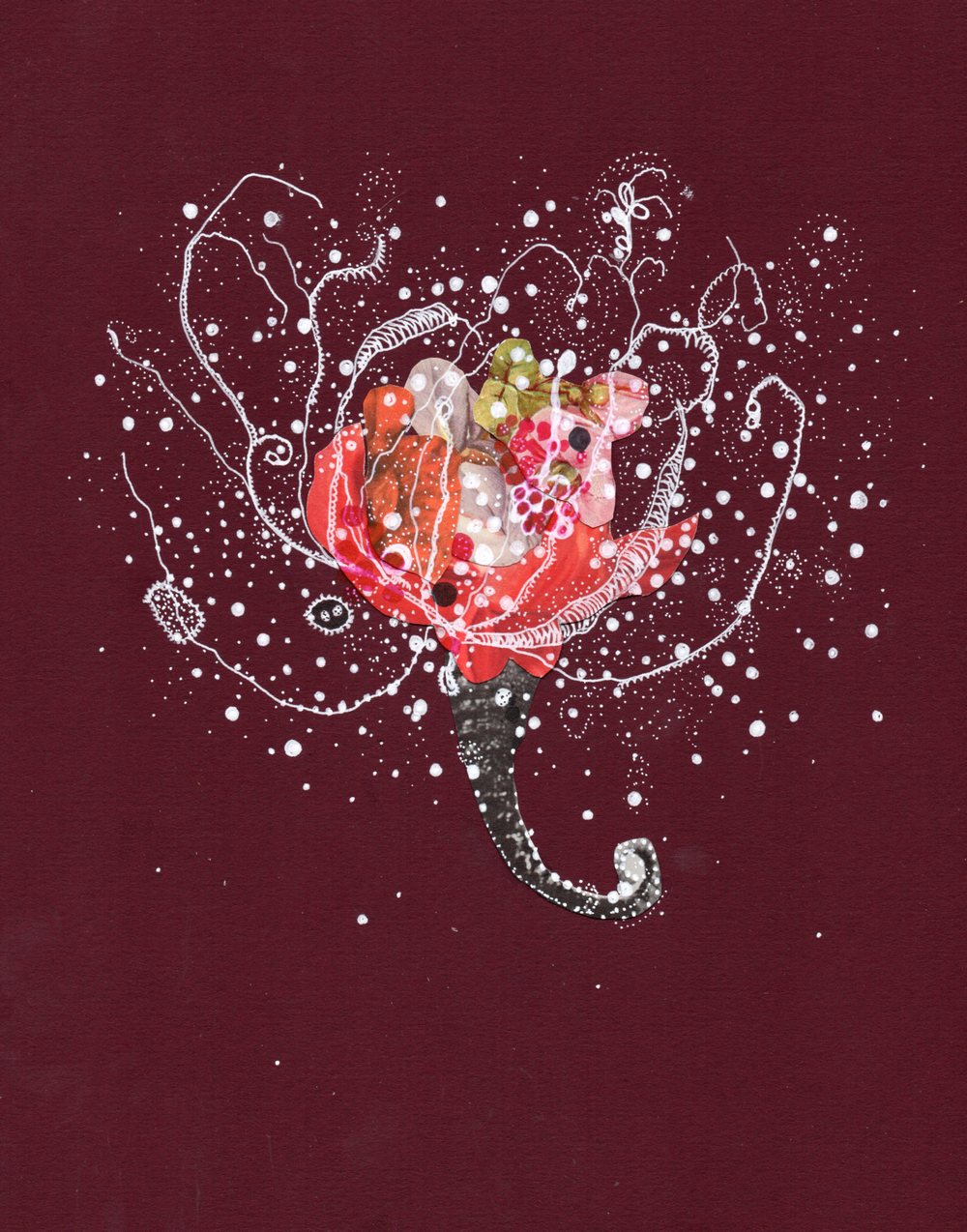 "Treasure of the Stars and The Sea" ink and found collage on paper http://www.theniceniche.com/this-week/jenny-brown-artist