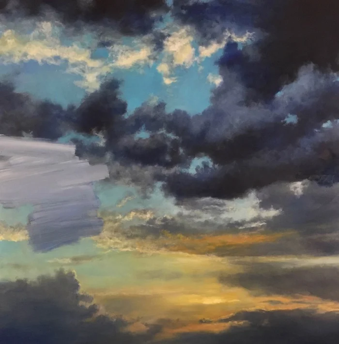 Suspension (Maine sky) III 2015 oil on panel 30x30"