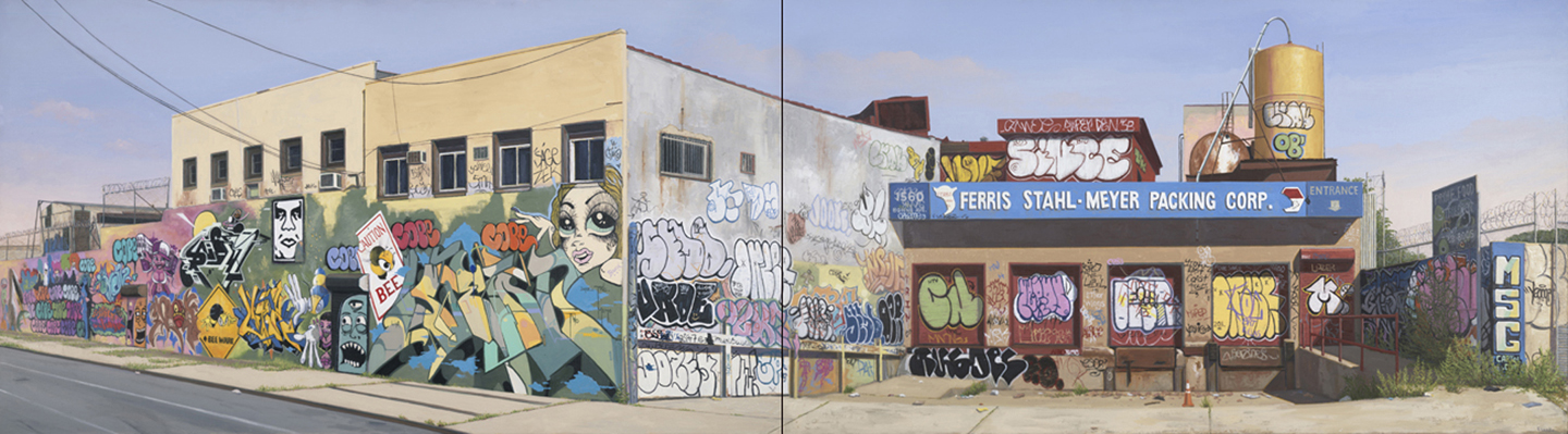 Ferris Stahl Meyer Diptych, 2012, oil/linen, 32” x 116”