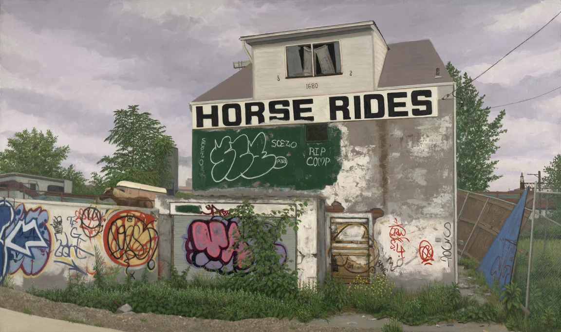 Horse Rides, Bronx, 2012, oil/linen, 32" x 54"