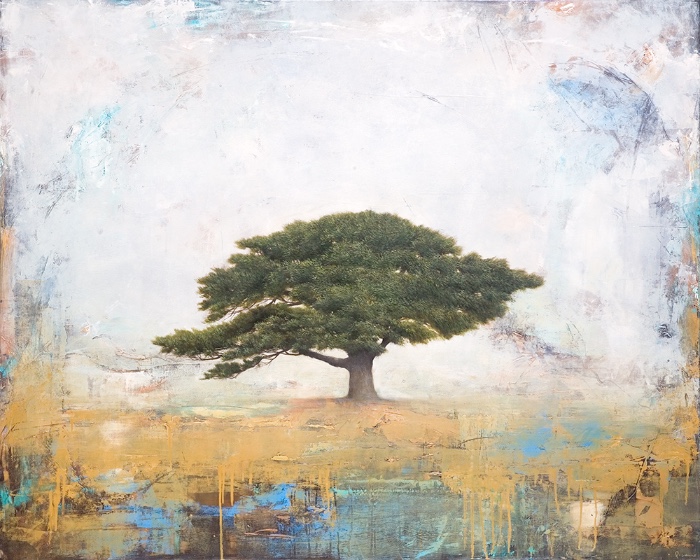 "New Beginnings," oil on wood panel, 48" x 60"