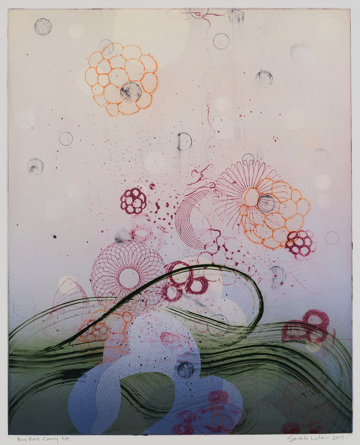  Sarah Lutz, Big Rock Candy Mountain (No. 11), 2017, monotype