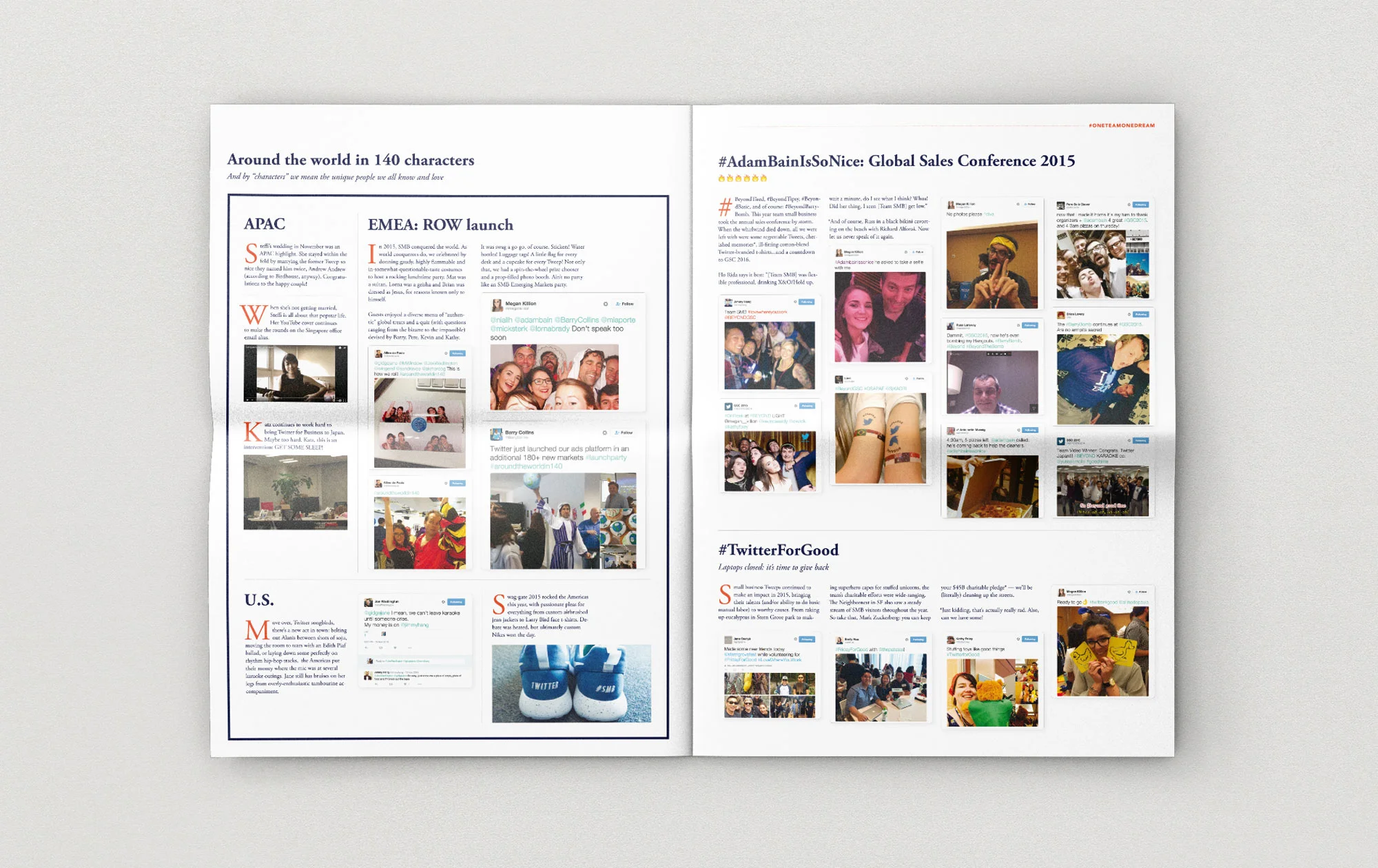 Team newspaper yearbook | Global spread