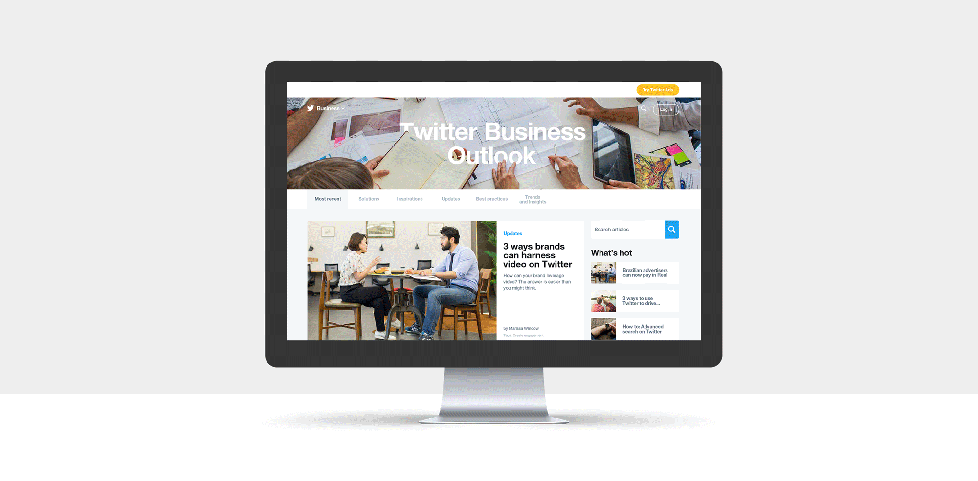 Twitter Business Outlook blog design