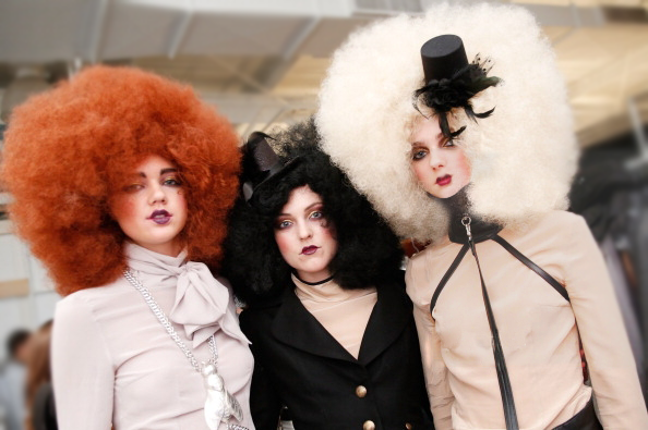 Kayla Z (middle) backstage with models wearing Nina Athanasiou at Nolcha NY Fashion Week A/W 2014