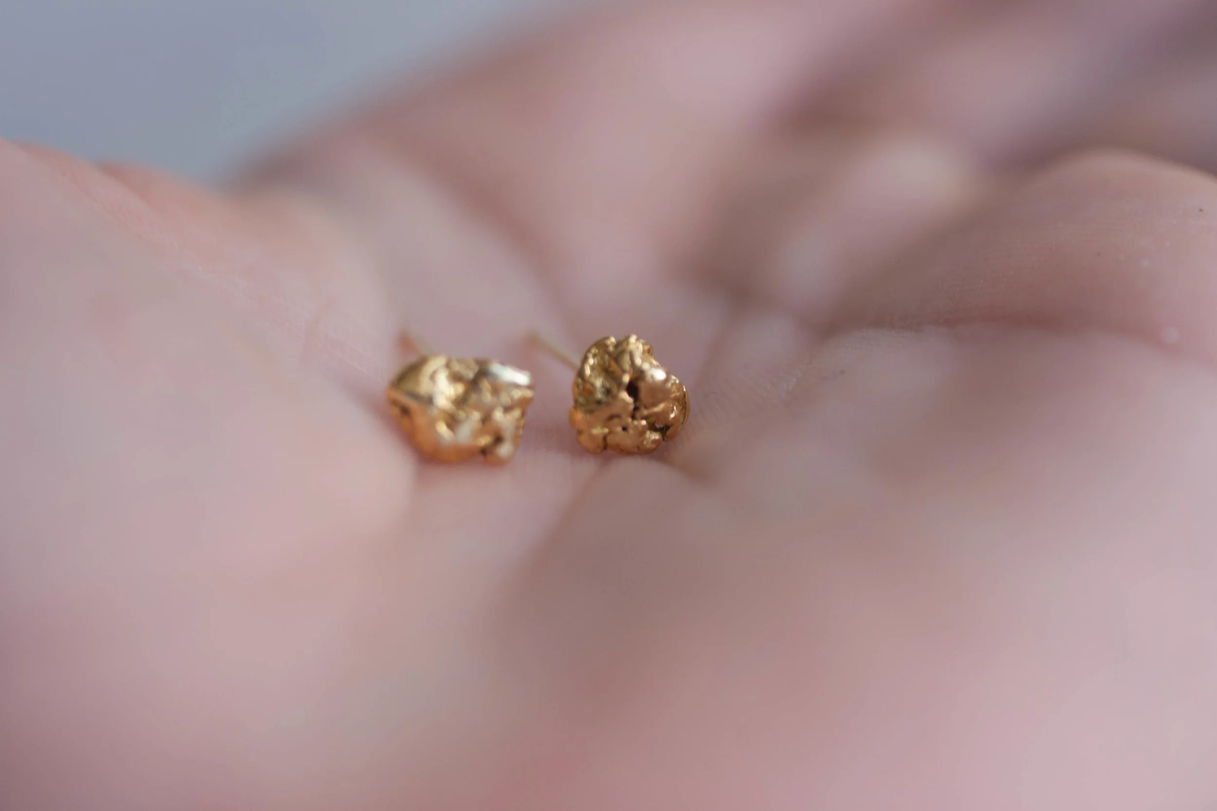Natural Gold Nugget Earrings Alaska + Canadian Provinces