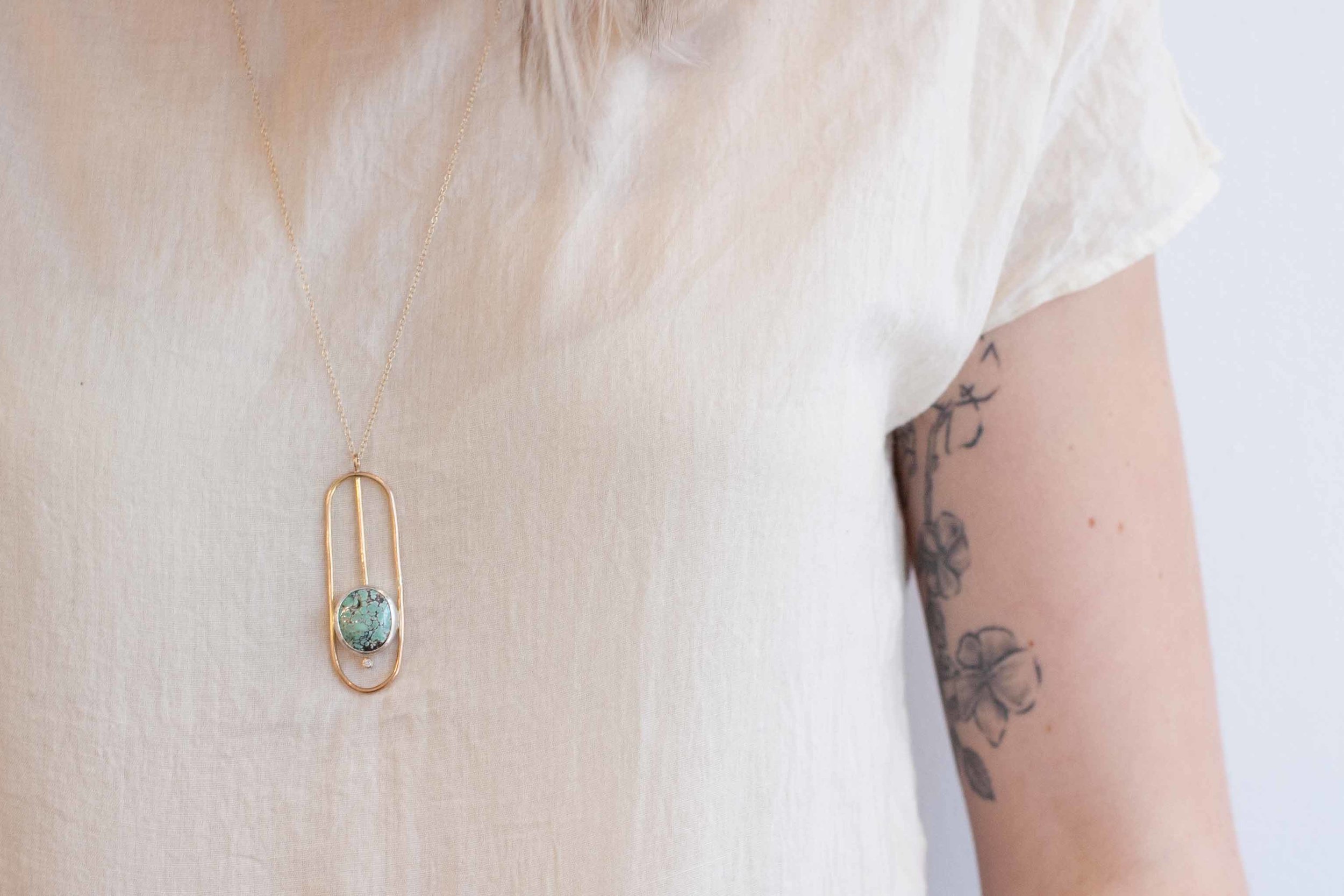 Timeless Variscite Gold Filled Necklace