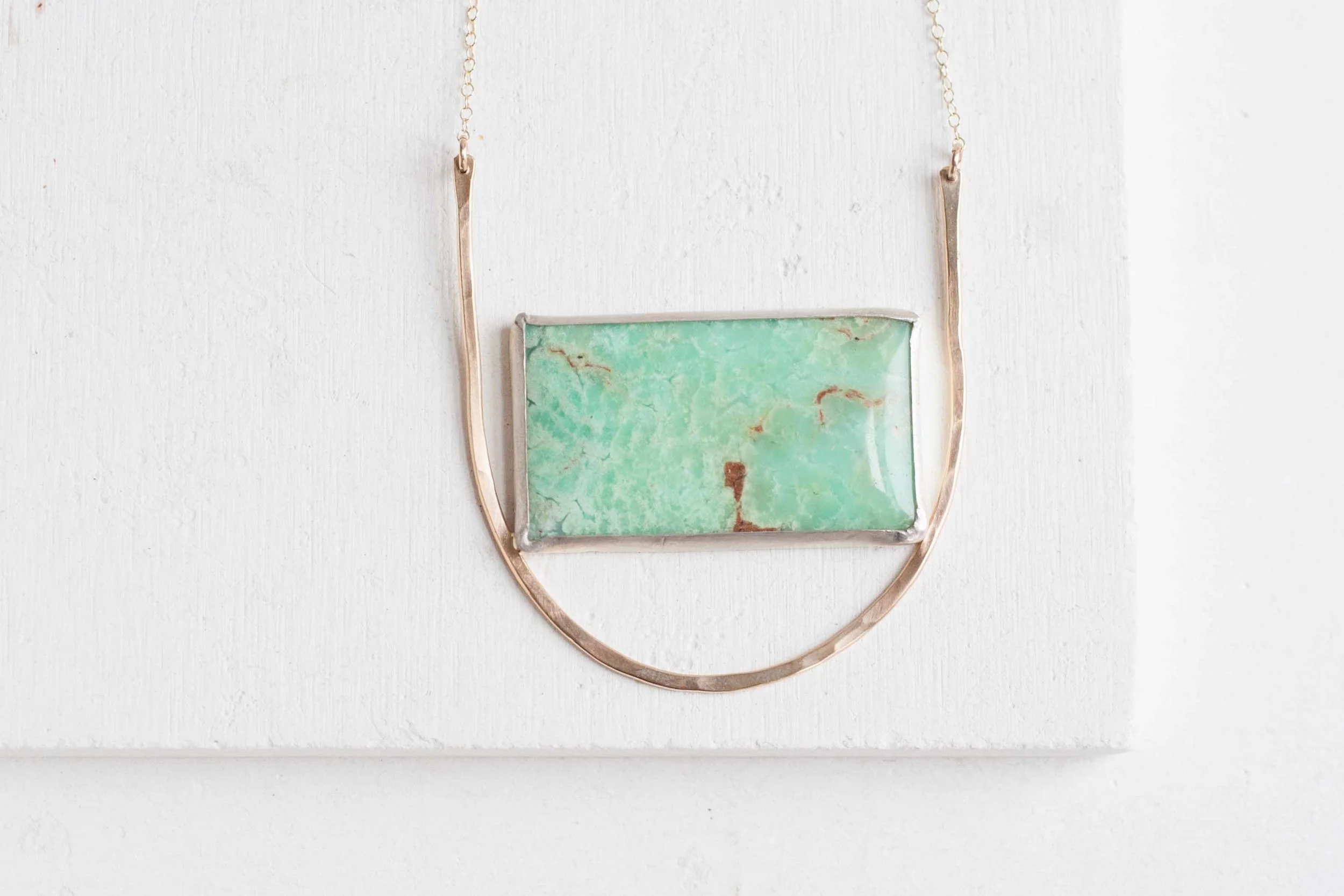 Chrysoprase Rectangle Arc Necklace-1.jpg