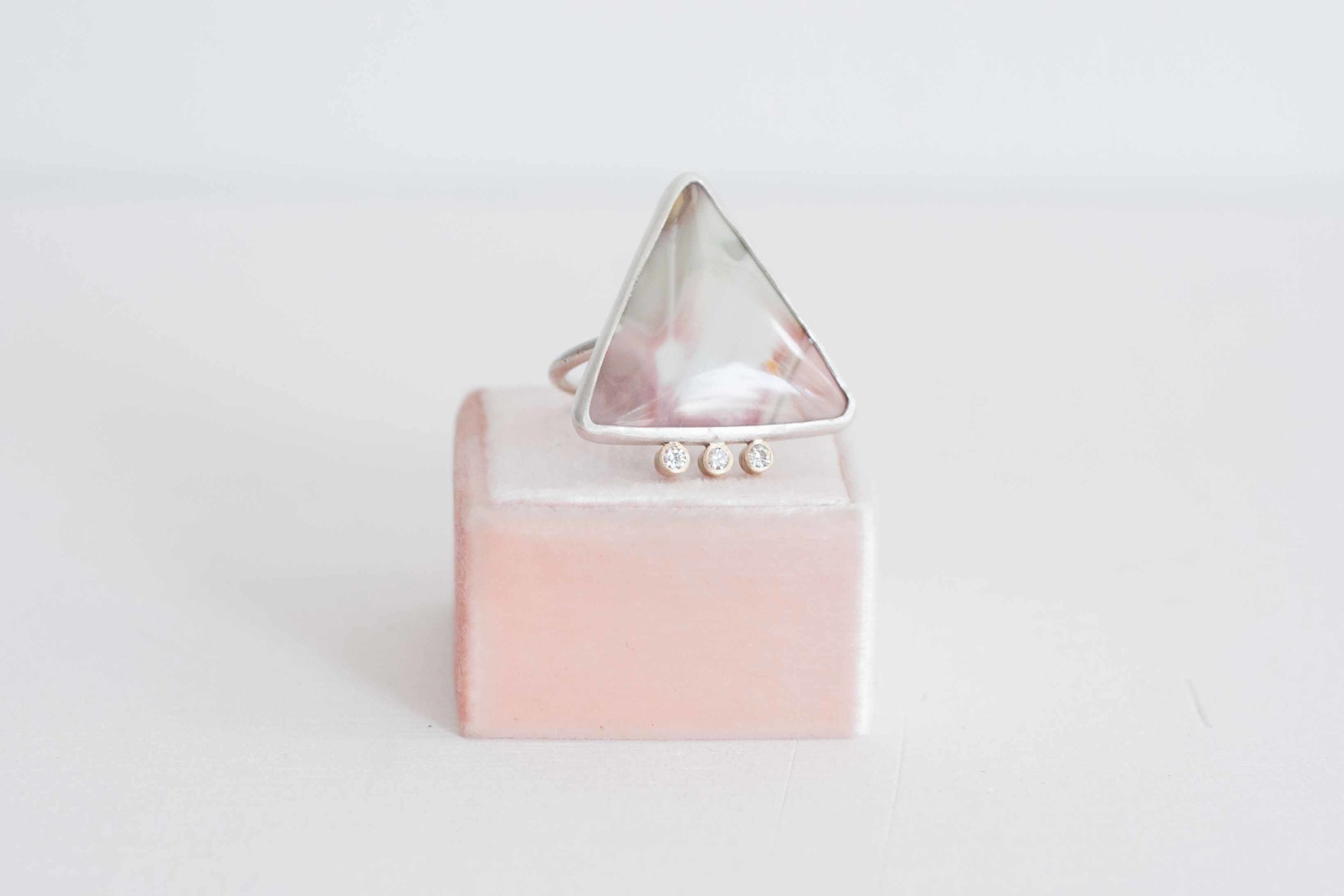 Triangle Willow Jasper + Moissanite Trio One of a Kind Ring-5.jpg