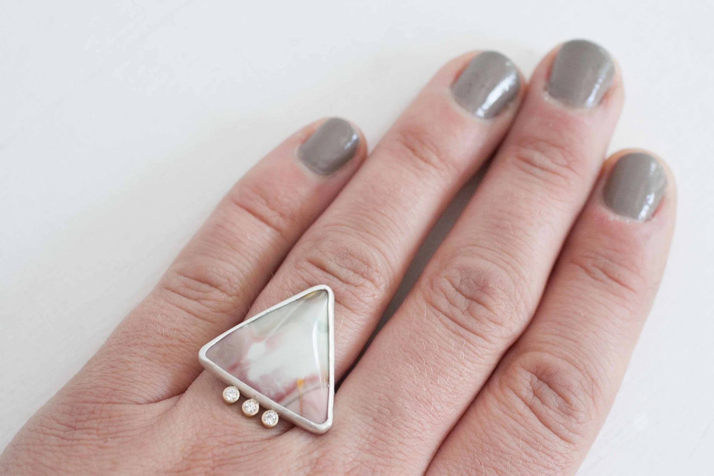 Triangle Willow Jasper + Moissanite Trio One of a Kind Ring-4.jpg