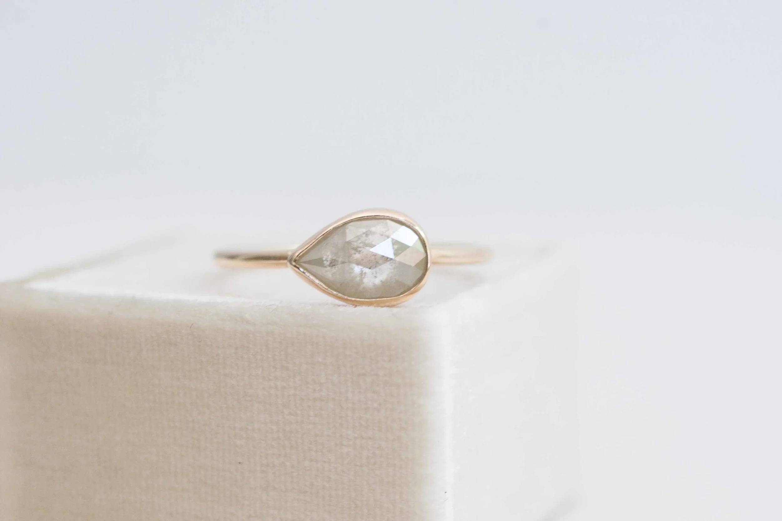Silver Rose Cut Pear Diamond Ring Set Horizontally-2.jpg