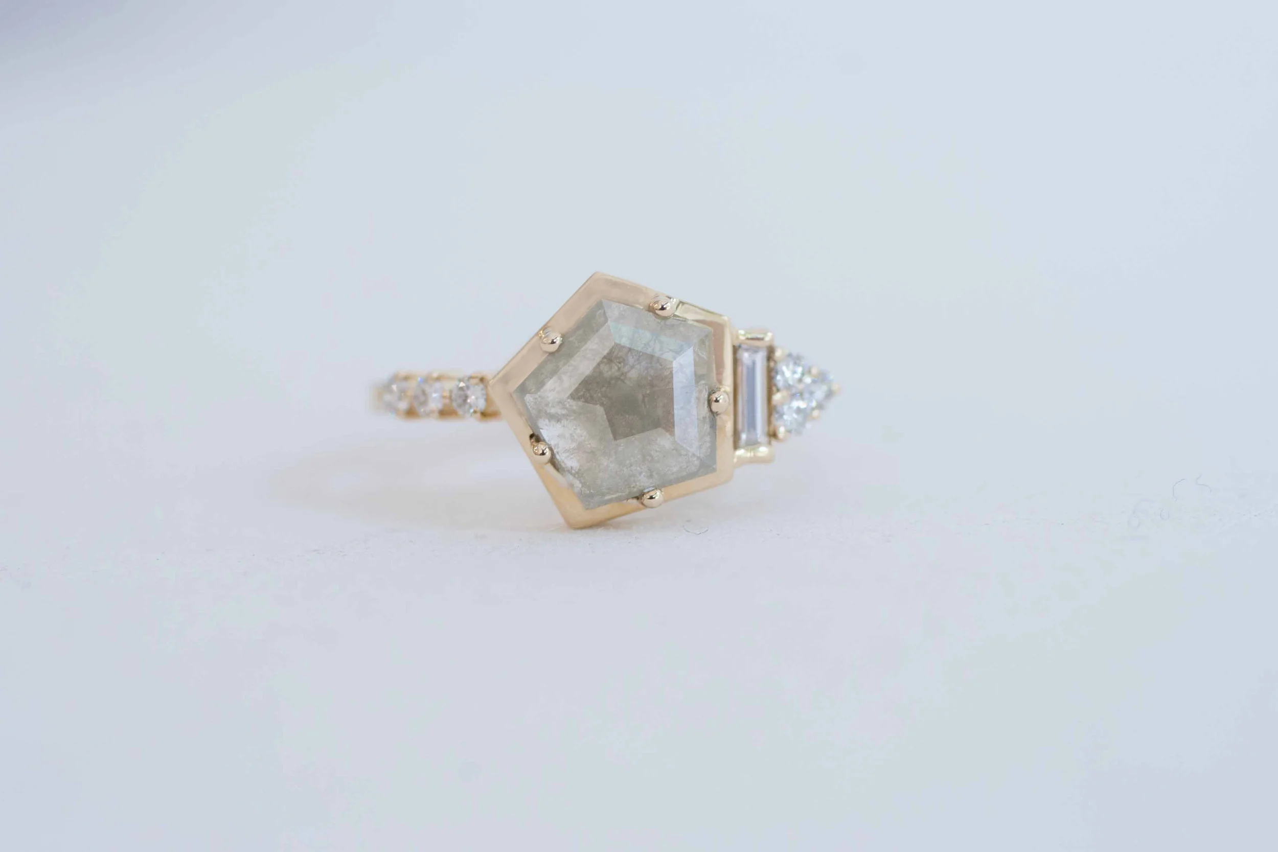 Silver Geometric Rose Cut Diamond Baguette Cluster Ring-7.jpg