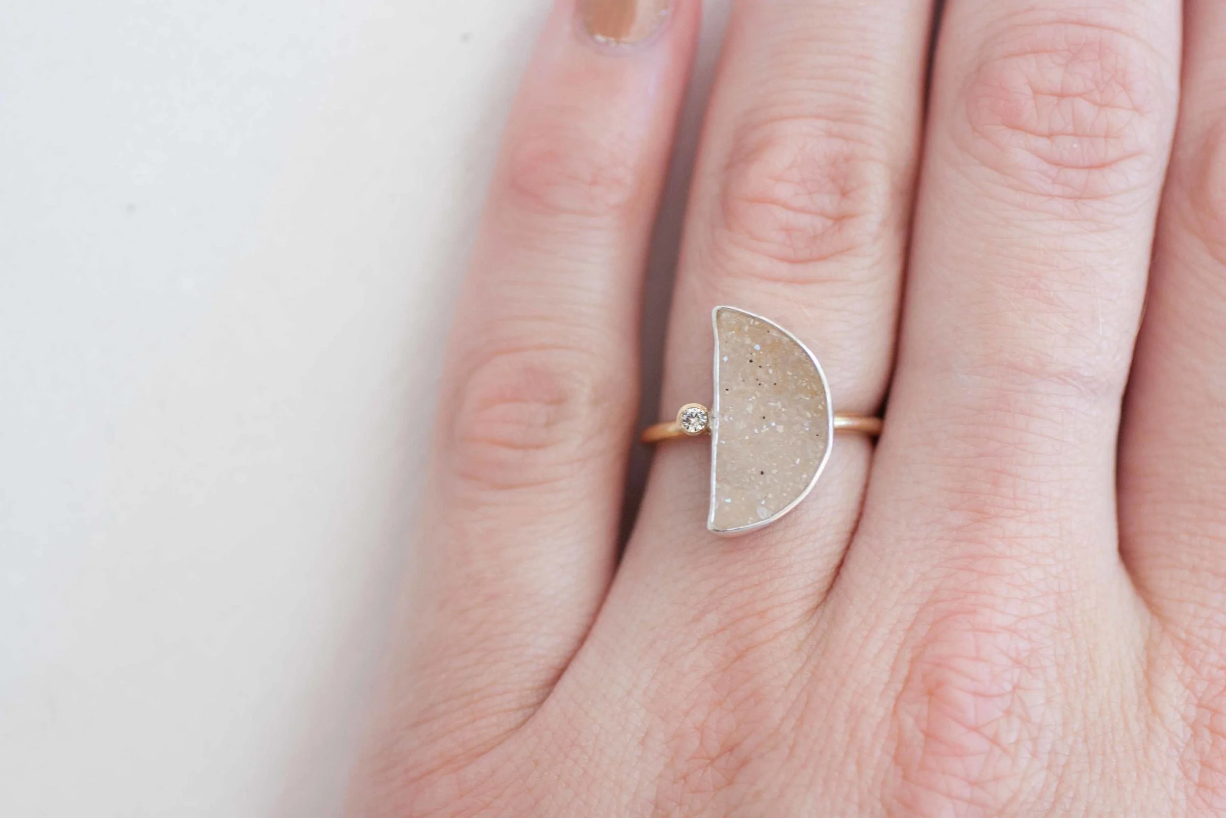Half Moon Druzy + Moissanite Accent Ring-2.jpg