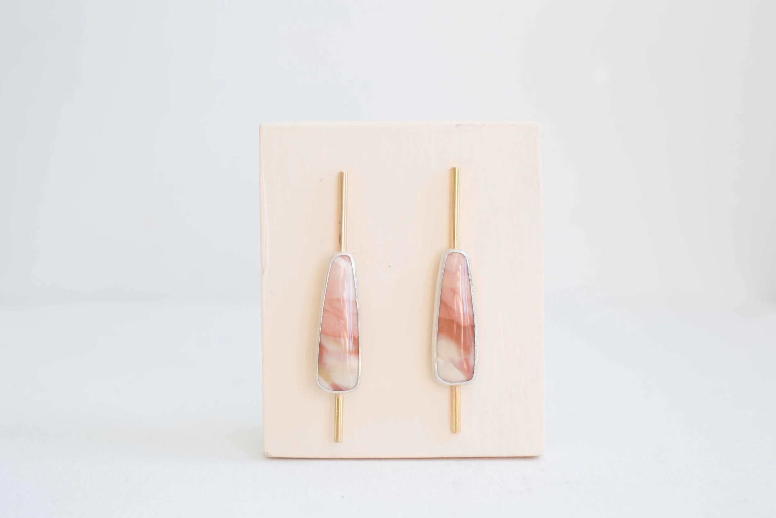 Pink Willow Creek Jasper Bar Drop Stud Earrings -1.jpg