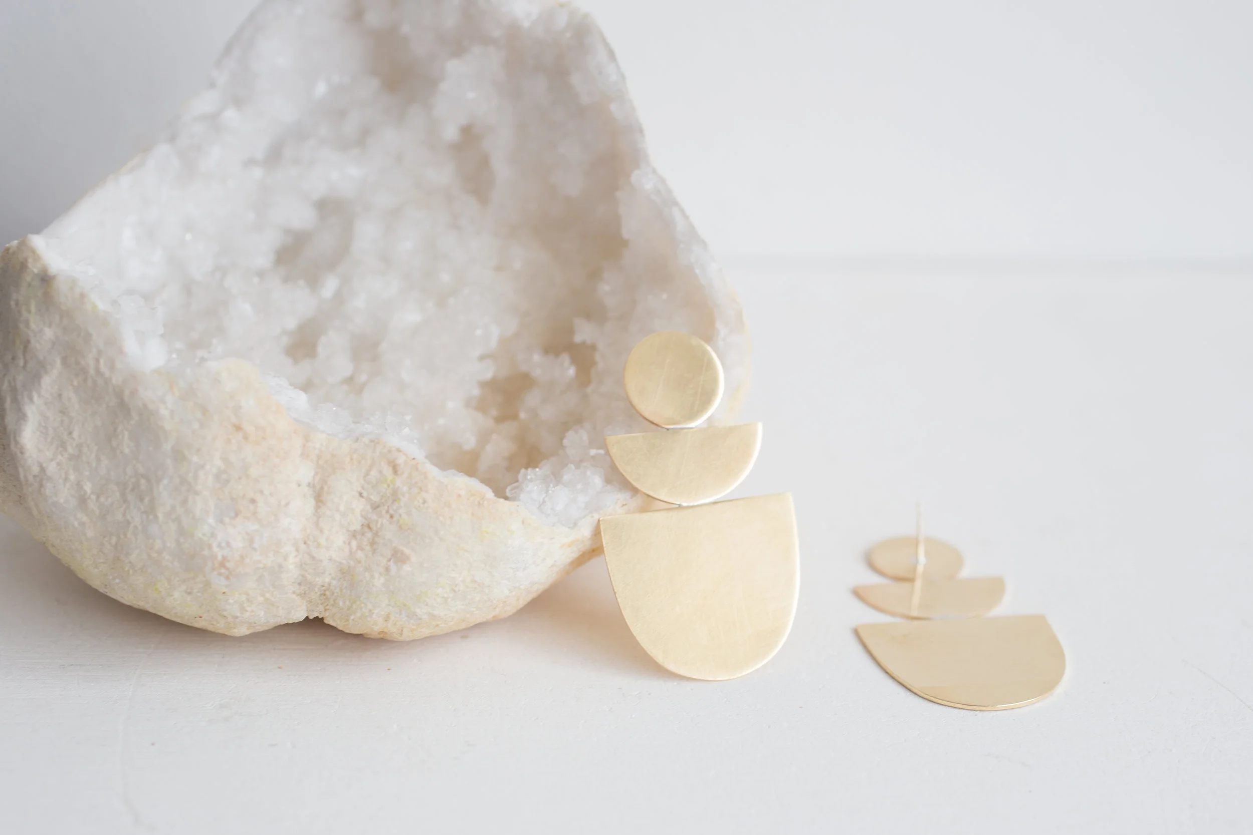 Circle, Semicircle + Elongated Semicircle Brass Statement Stud Earrings-5.jpg