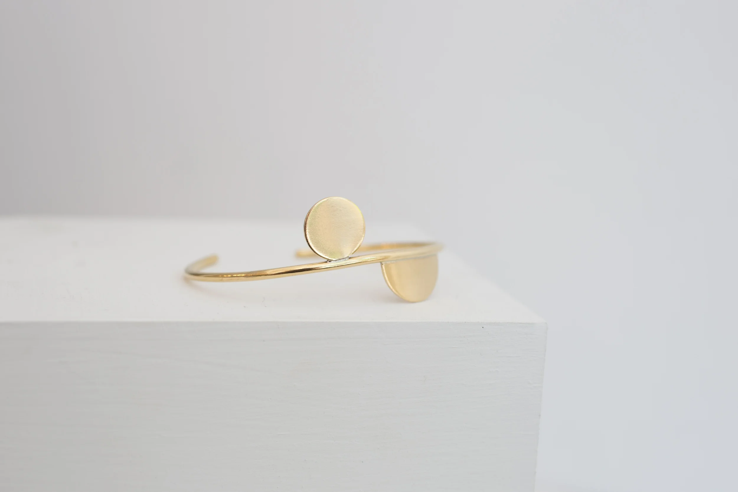 Brass Semicircle + Circle Bracelet-1.jpg