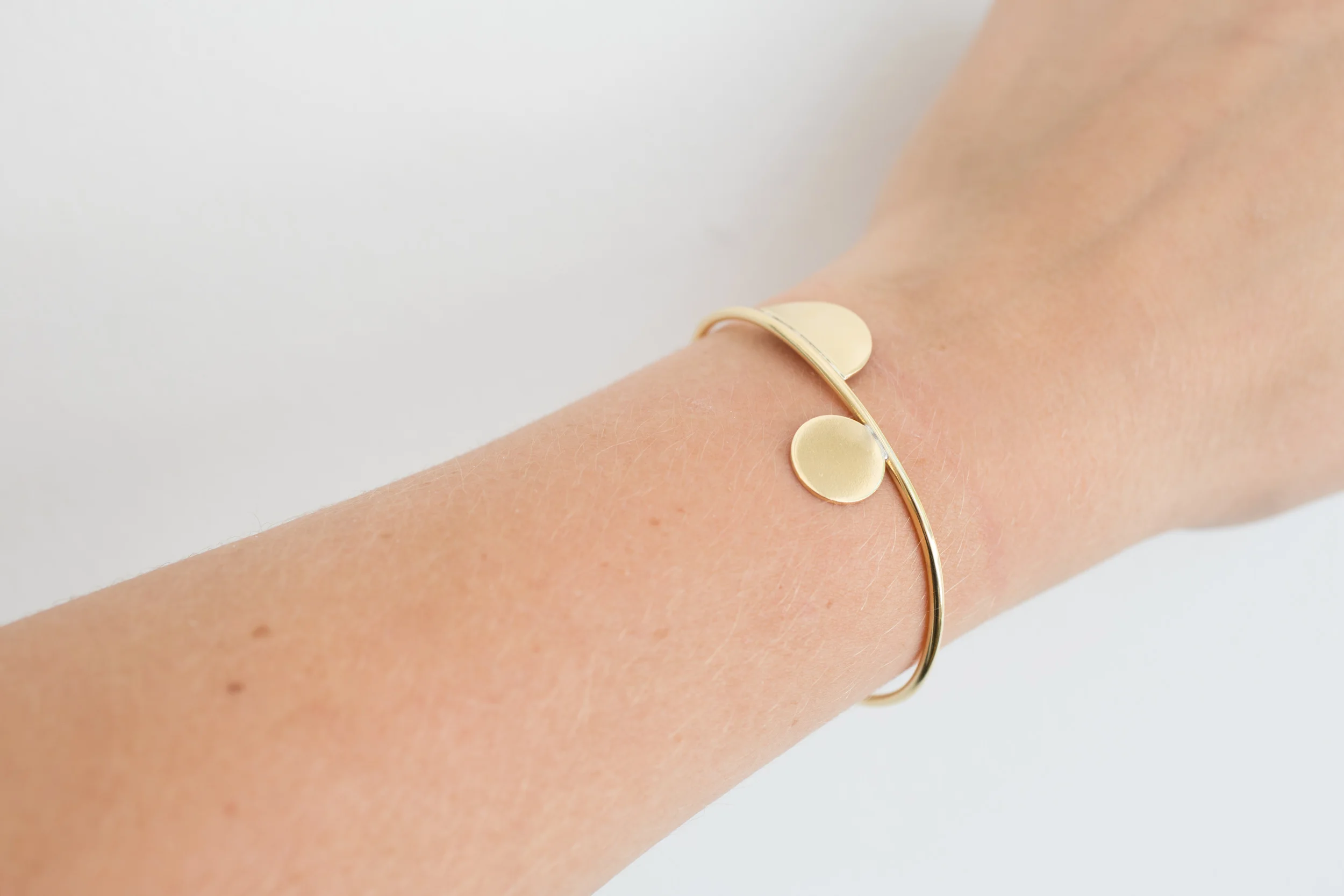 Brass Semicircle + Circle Bracelet-6.jpg