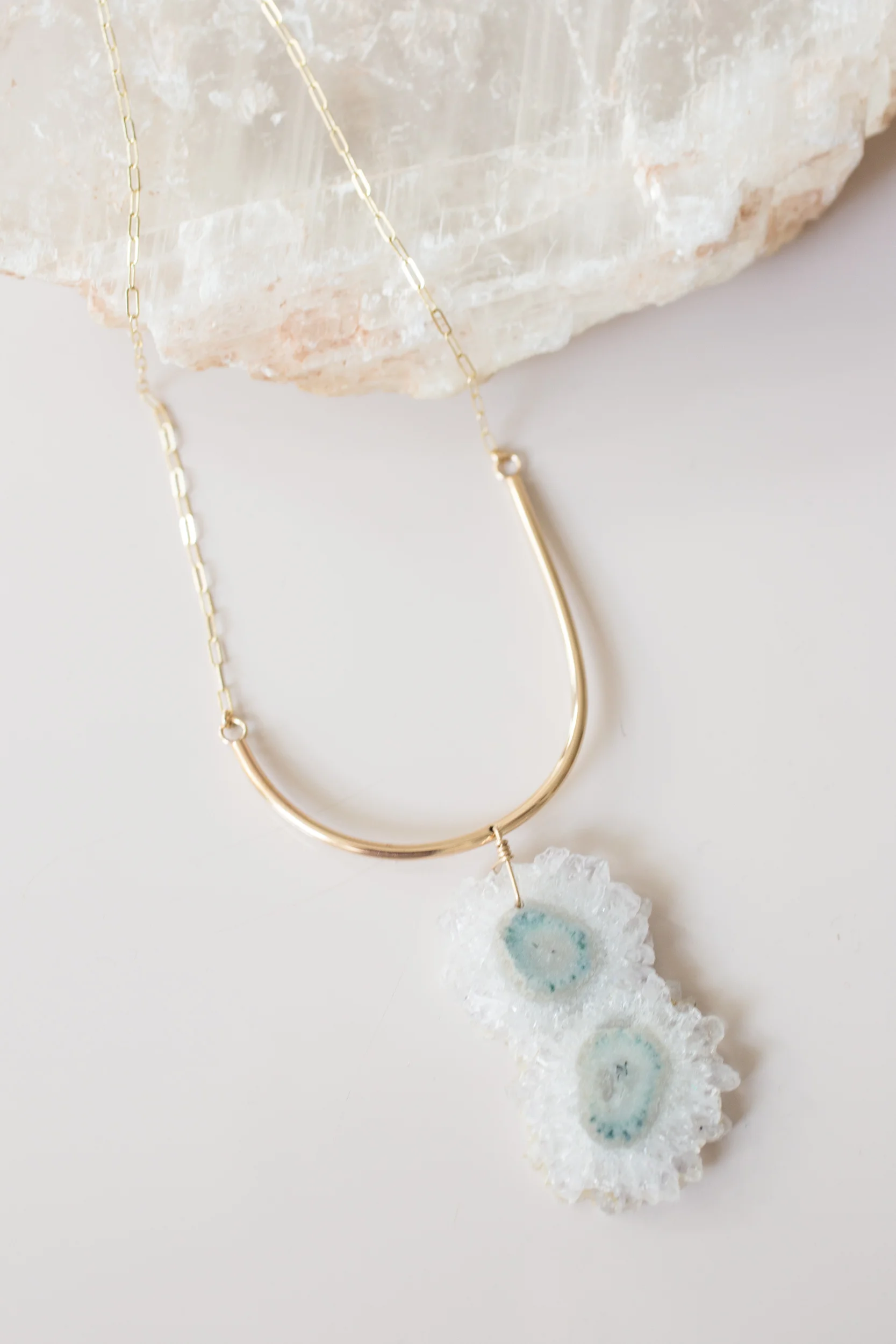 White + Green Double Amethyst Arc Necklace-6.jpg