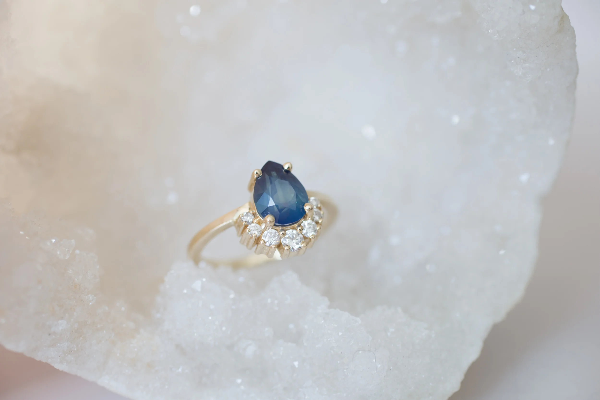 Bi Color Blue Sapphire Pear Cluster Ring-6.jpg