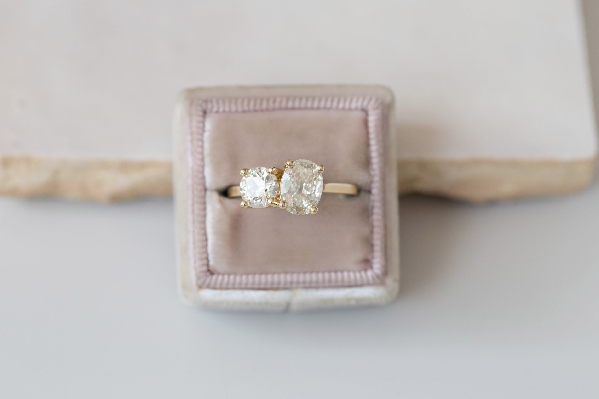 14K Yellow Gold Over Toi Et Moi Engagement Filigree Vintage Ring 2.3 CT Diamond
