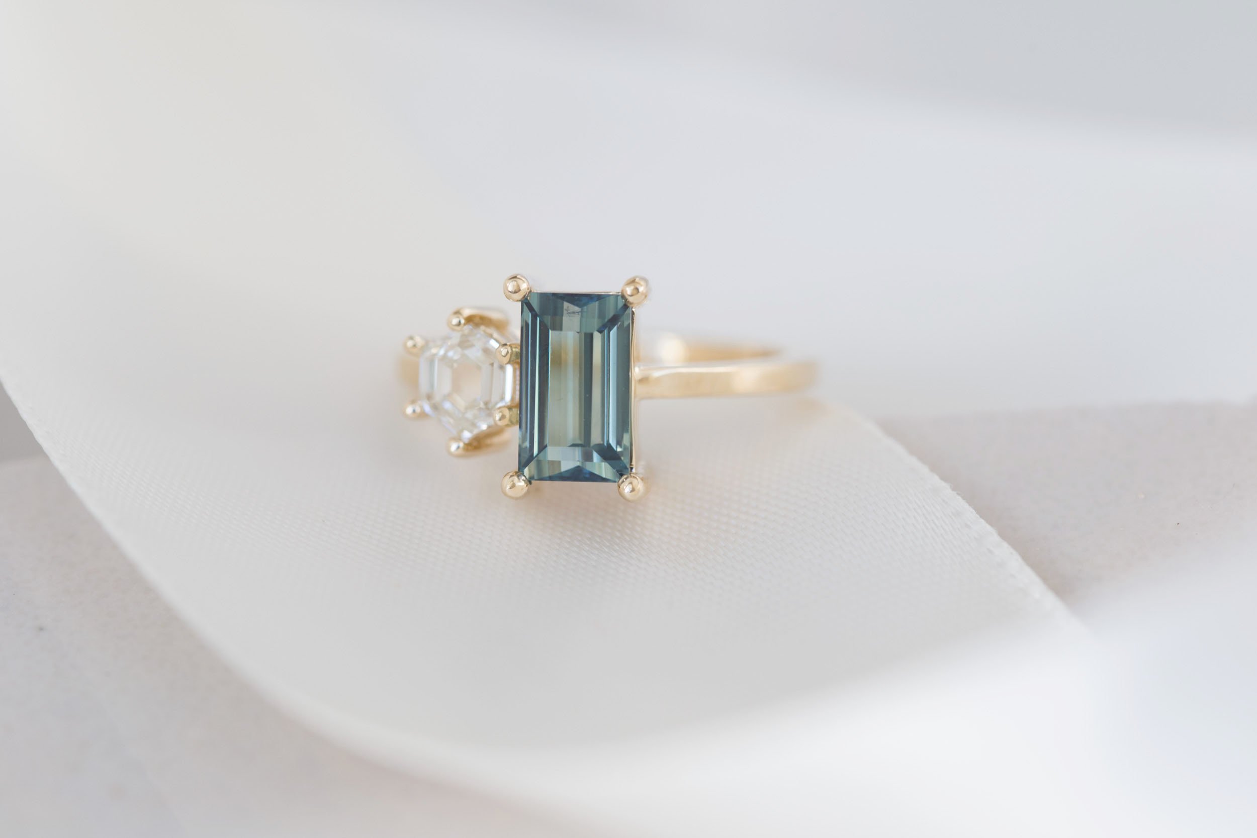 Jack Kelege 18K White Gold Triple Pave Baguette Diamond Engagement Ring  KGR1084