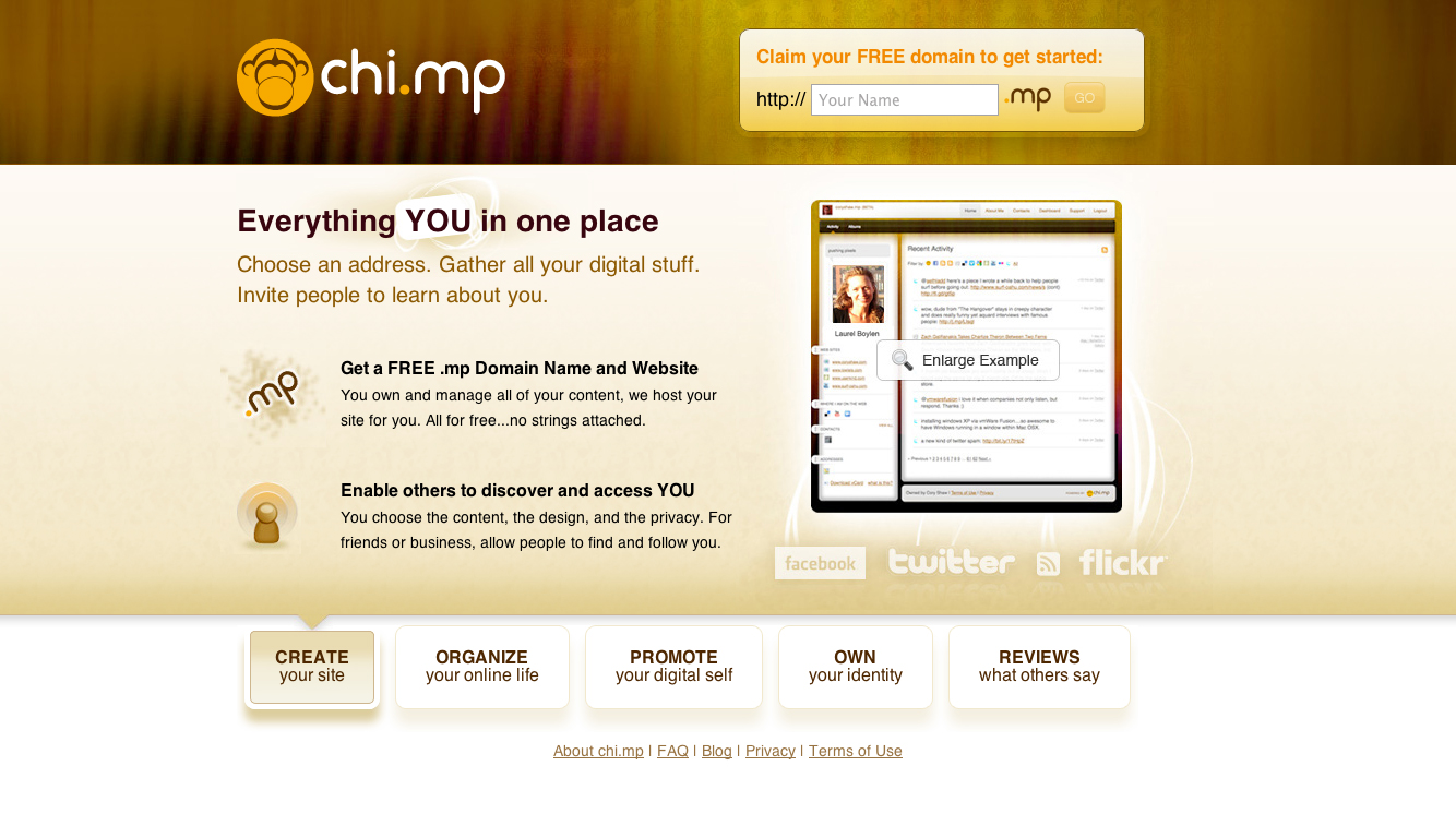 Chi.mp Homepage Design
