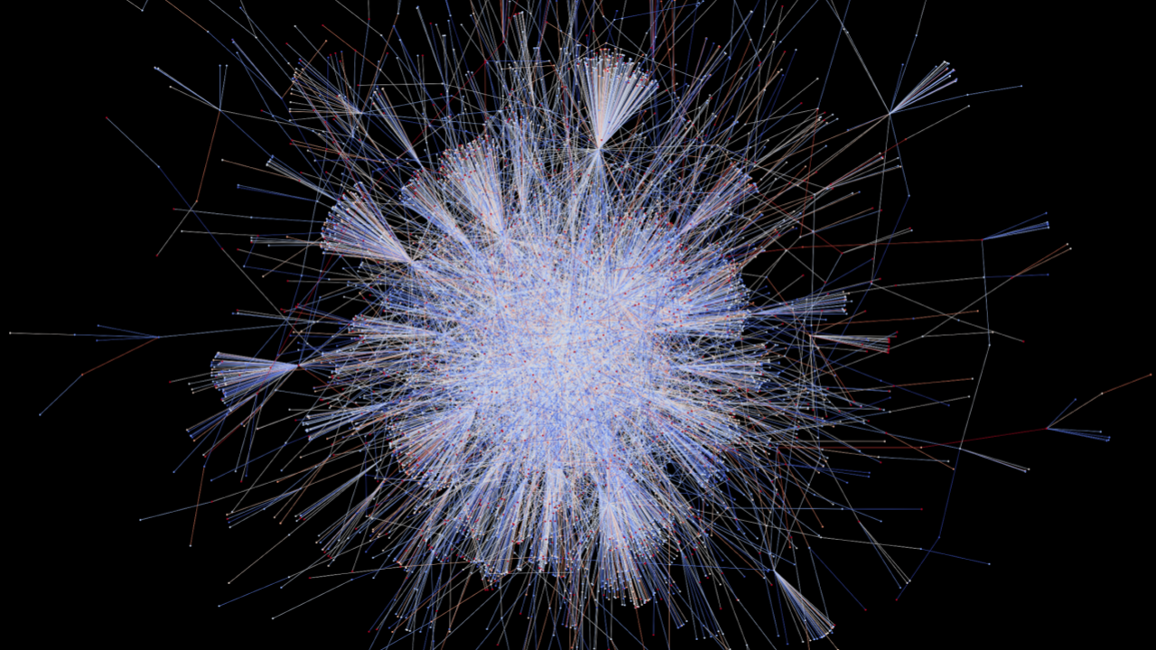 Twitter User Network Colored by Sentiment Score