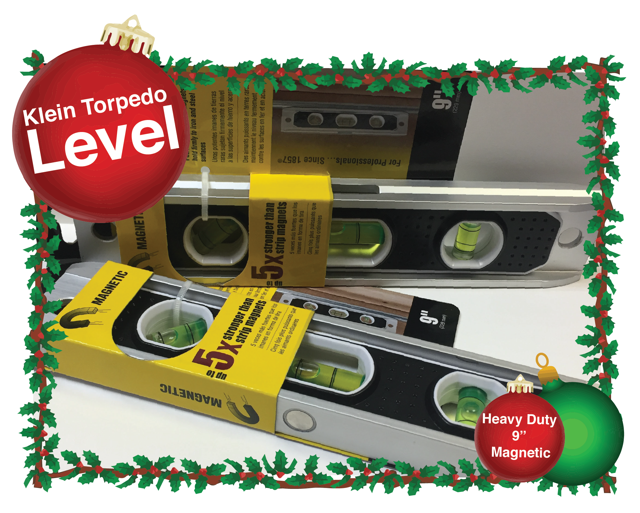 Klein Torpedo Level. This heavy duty 9 inch magnetic level is a great addition to any toolbox. Part Number: 931-9RE.