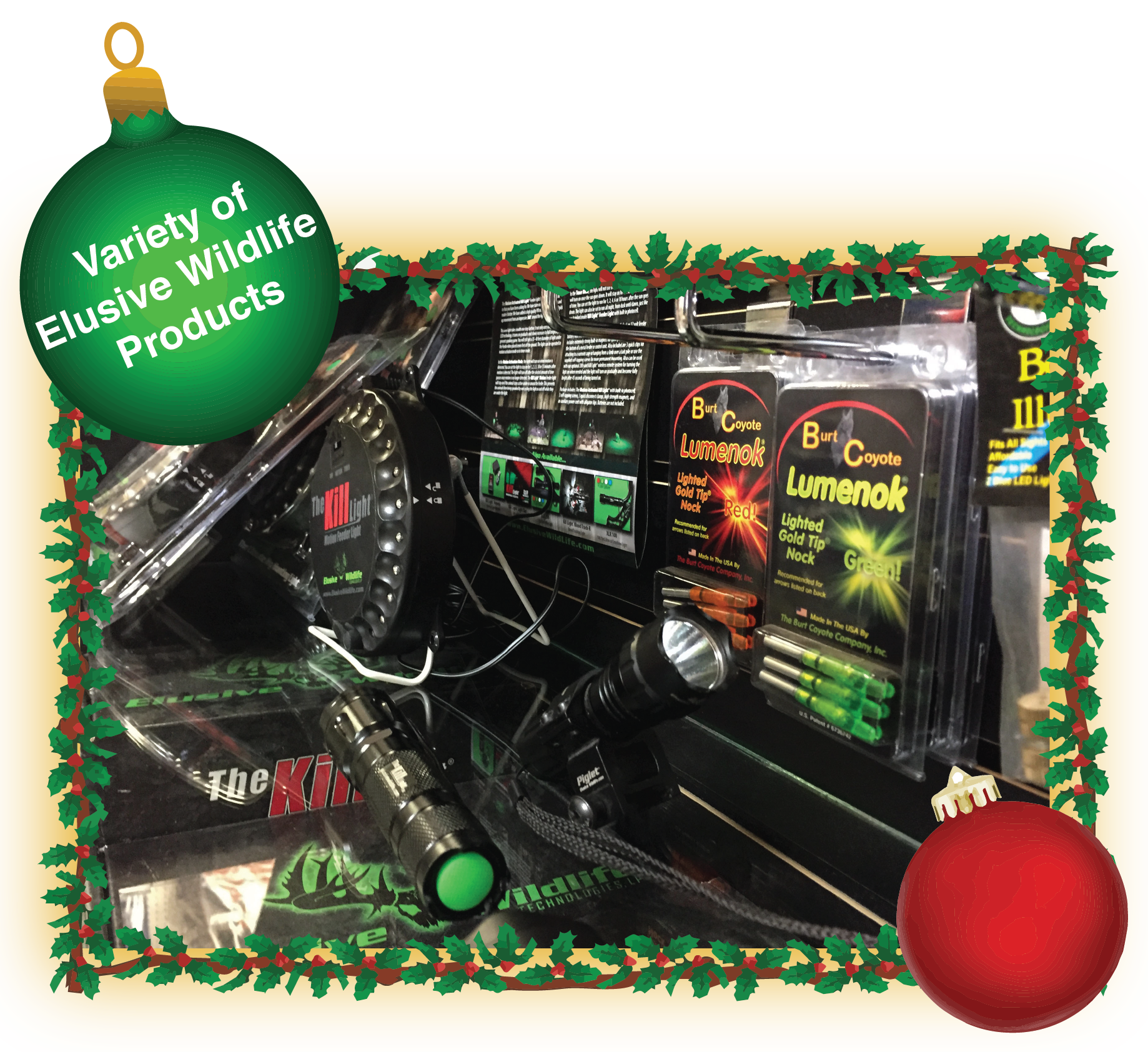 Smith Supply offers a variety of Elusive Wildlife products; Kill Lights, Flashlights and accessories that the hunter in your life will be sure to appreciate. 