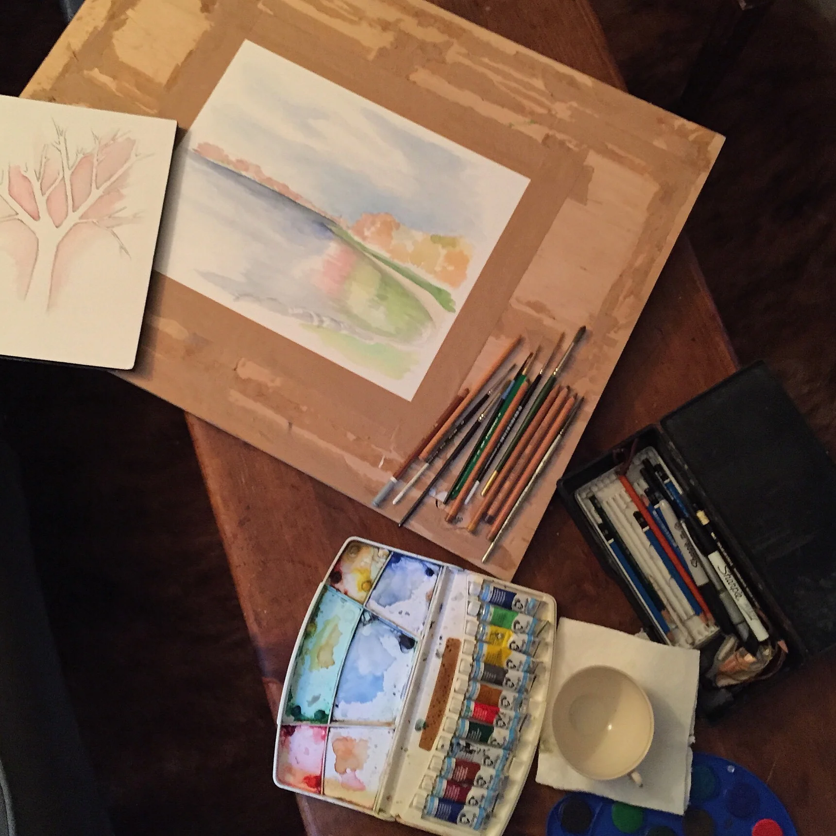 watercolor progress