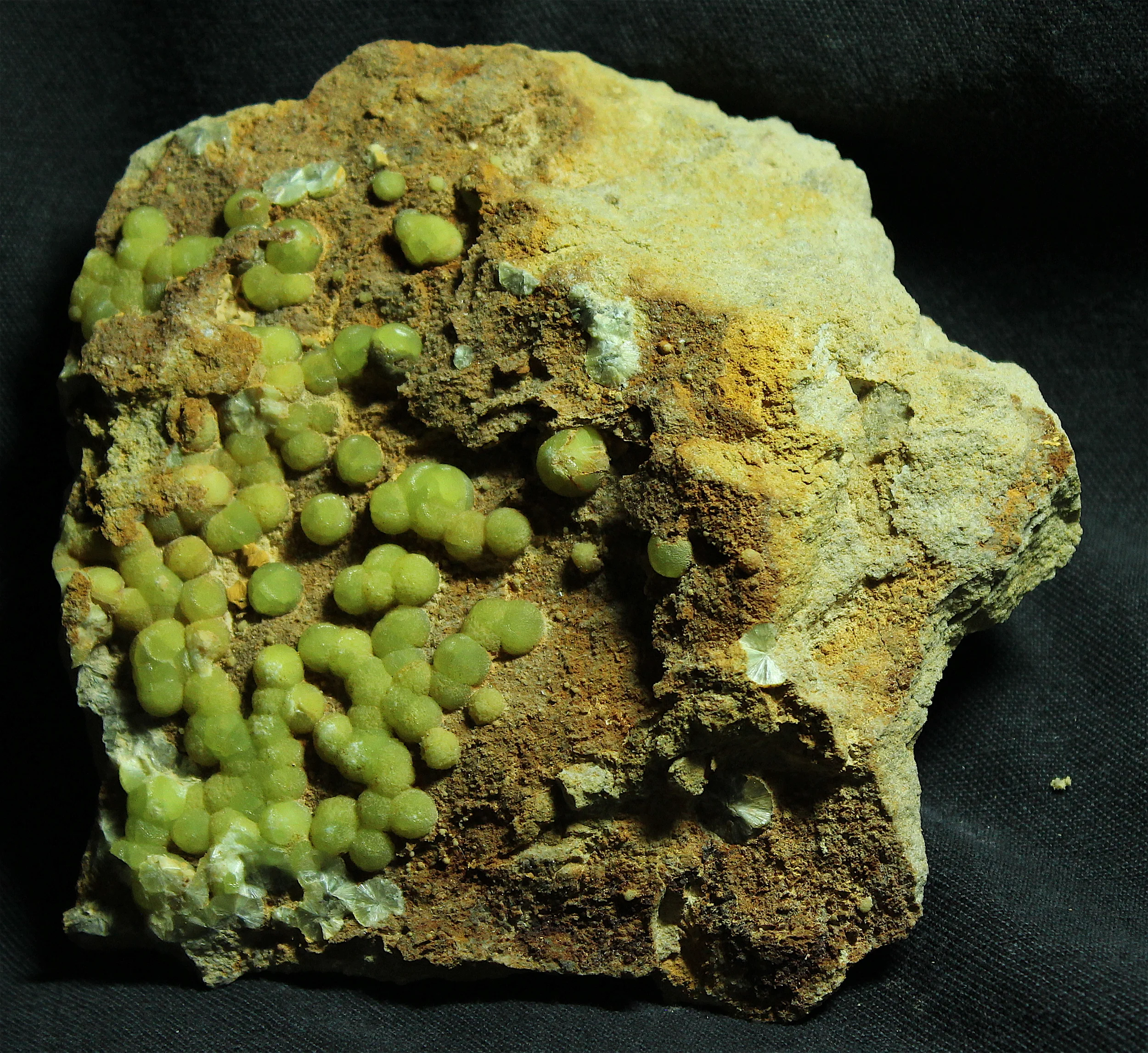 Wavellite from National Limestone Quarry, Pennsylvania. 11 cm wide