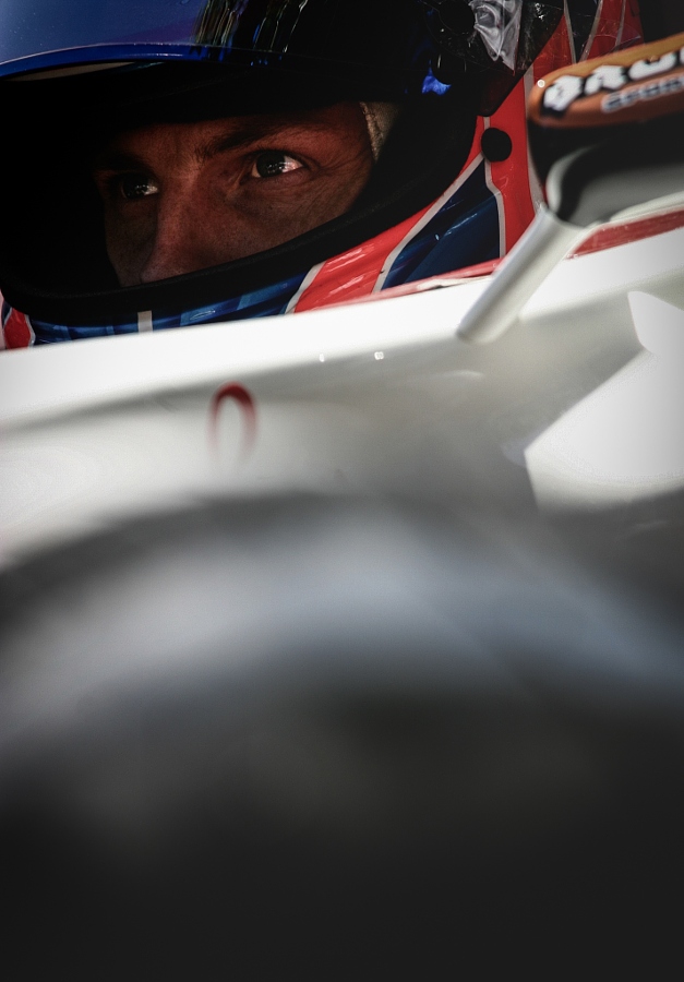 The British Formula One racing driver Jenson Button in the cockpit.
