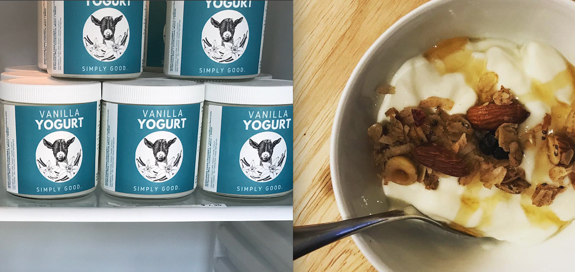 16 oz jars of vanilla goat milk yogurt. The perfect breakfast with granola, honey or fruit.