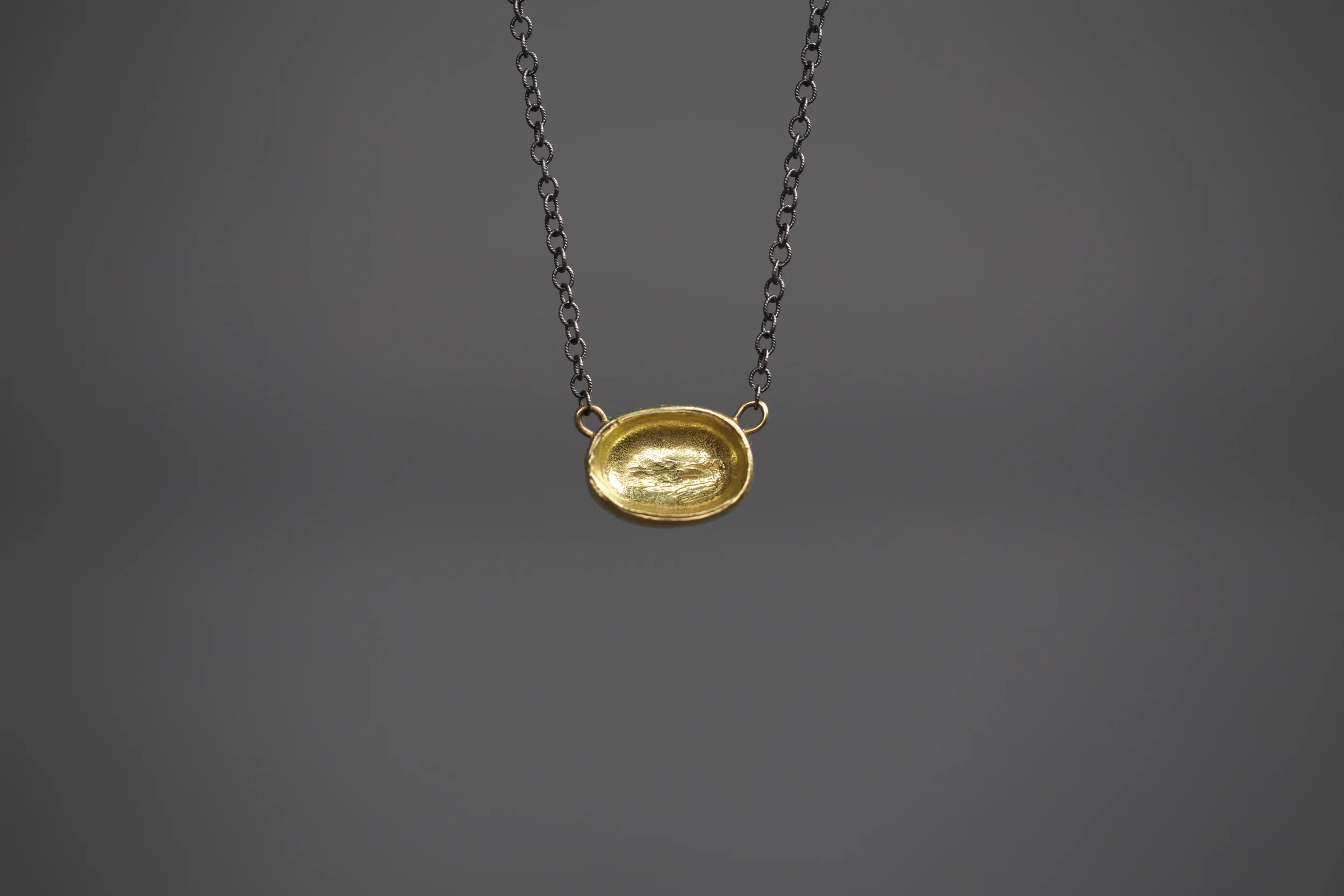 hollowed oval necklace