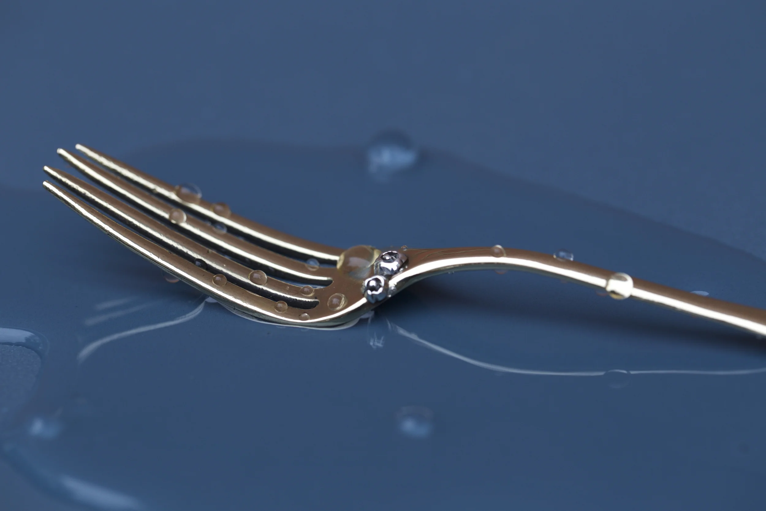 bronze dinner fork with sterling barnacles