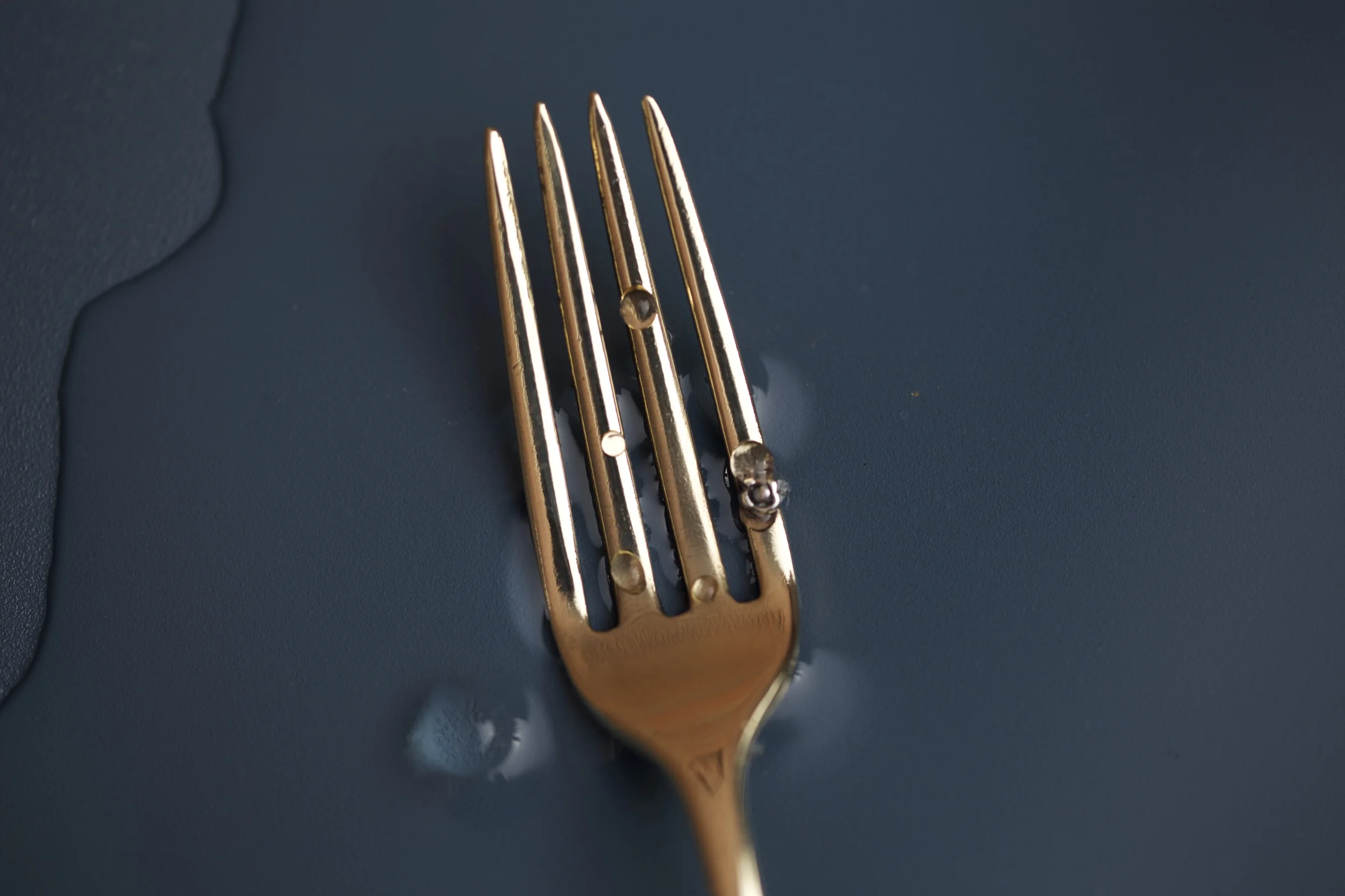 bronze salad fork with sterling barnacles