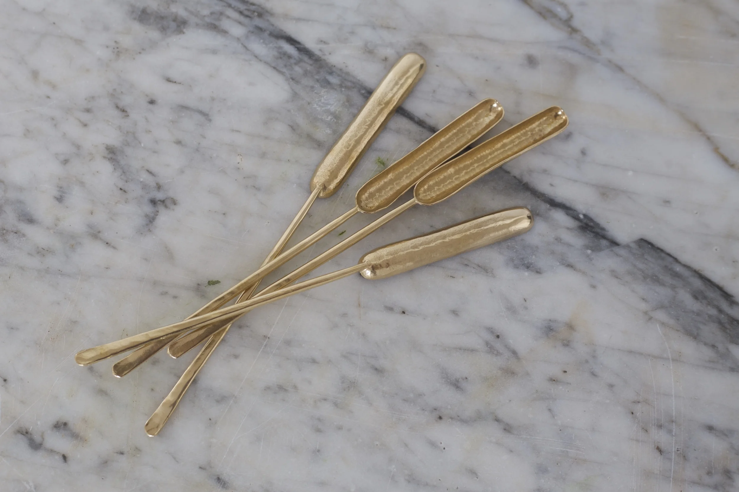 forged marrow spoon, bronze