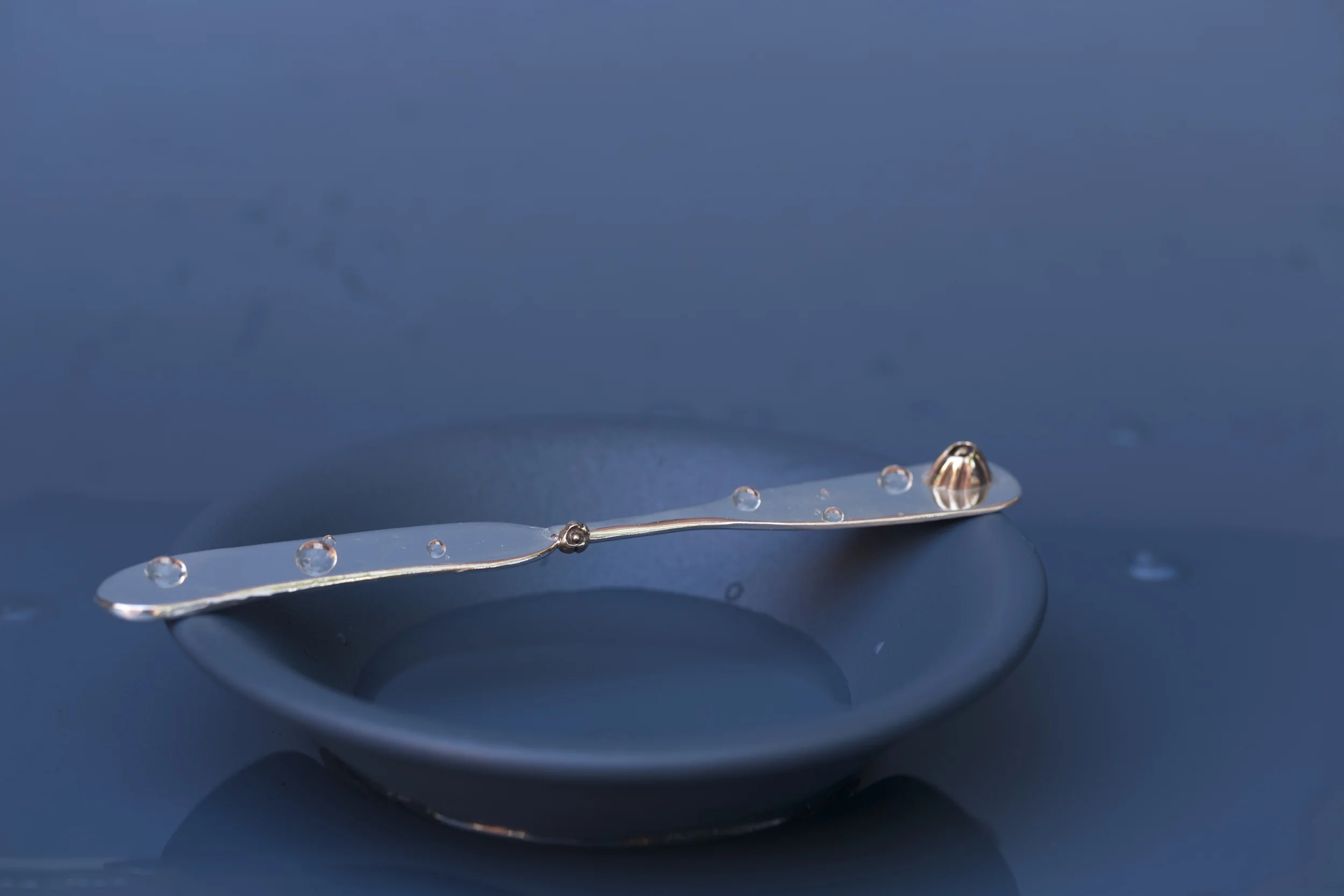 sterling spreader knife with bronze barnacles